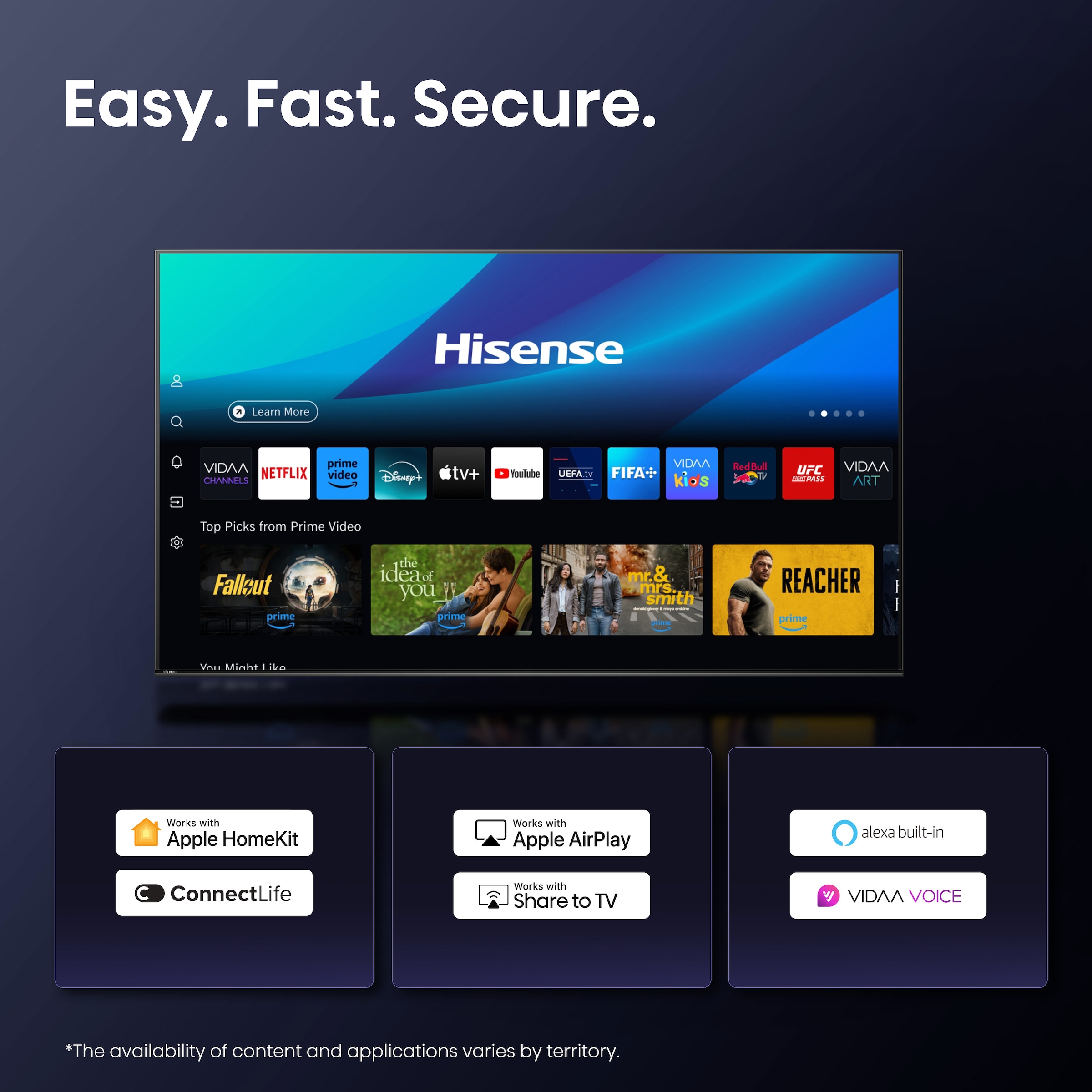 Hisense QLED-Fernseher »55E77Q PRO«, 4K Ultra HD, Smart-TV, 4K UHD QLED