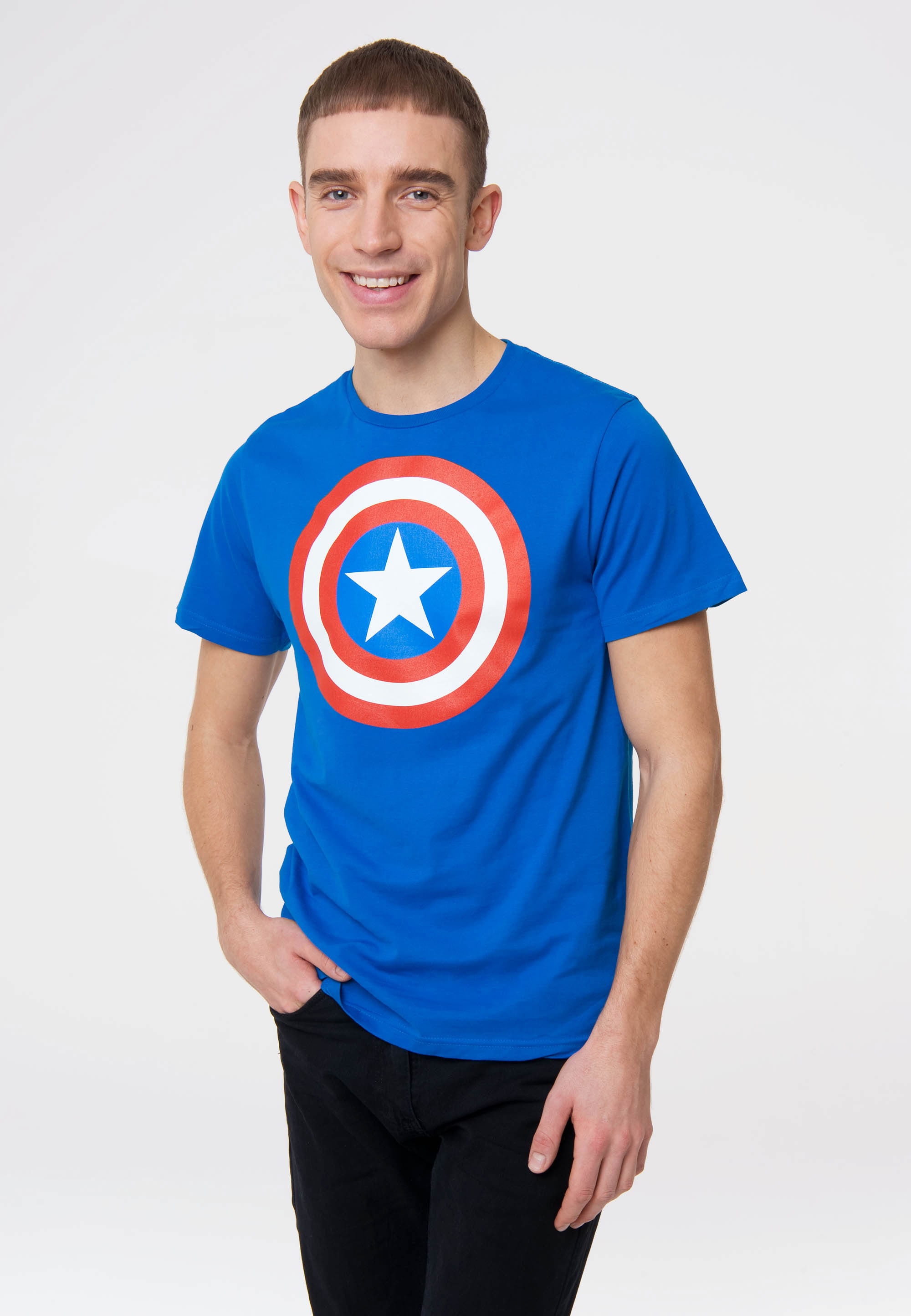 LOGOSHIRT T-Shirt "Captain America", mit Captain America Shield Print günstig online kaufen