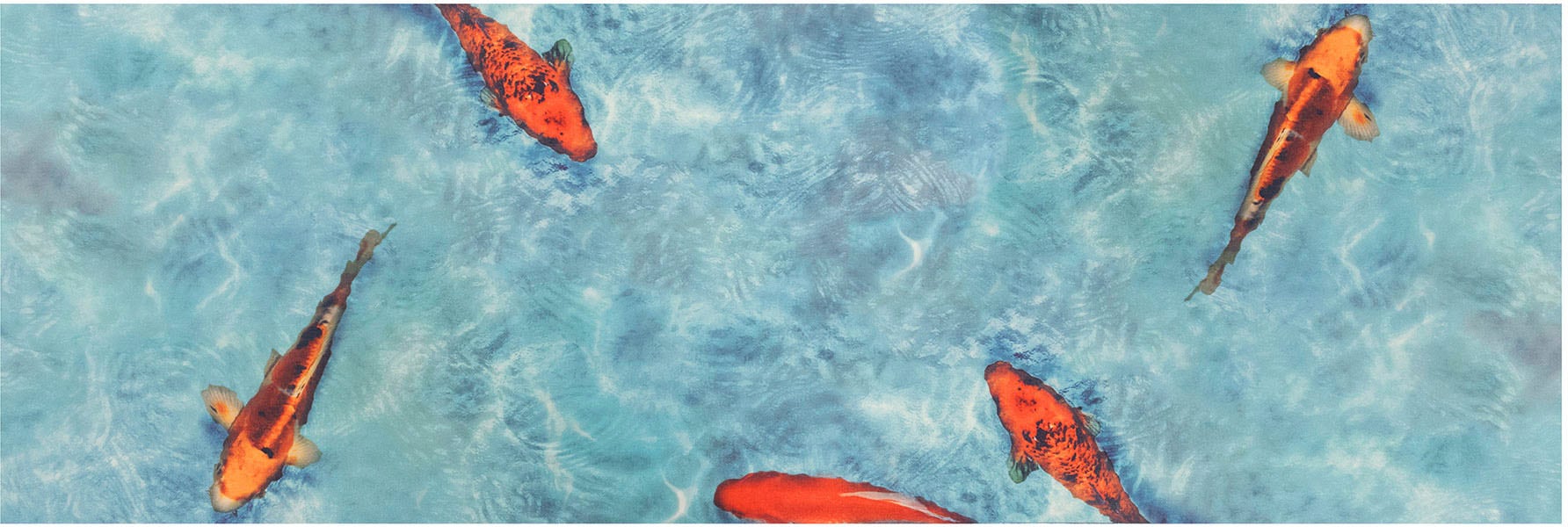 Vinyl-Läufer, B:80cm H:2,5mm L:200cm, blau, PRIMAFLOR-IDEEN IN TEXTIL, Polyvinylchlorid (PVC), Teppiche, "Küchenläufer KOI, Made in Belgium",