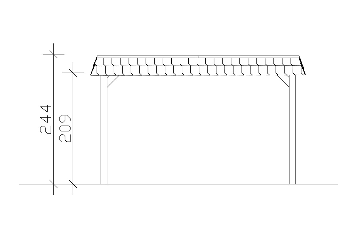 Skanholz Einzelcarport »Spreewald« Massivholz 342 cm grün