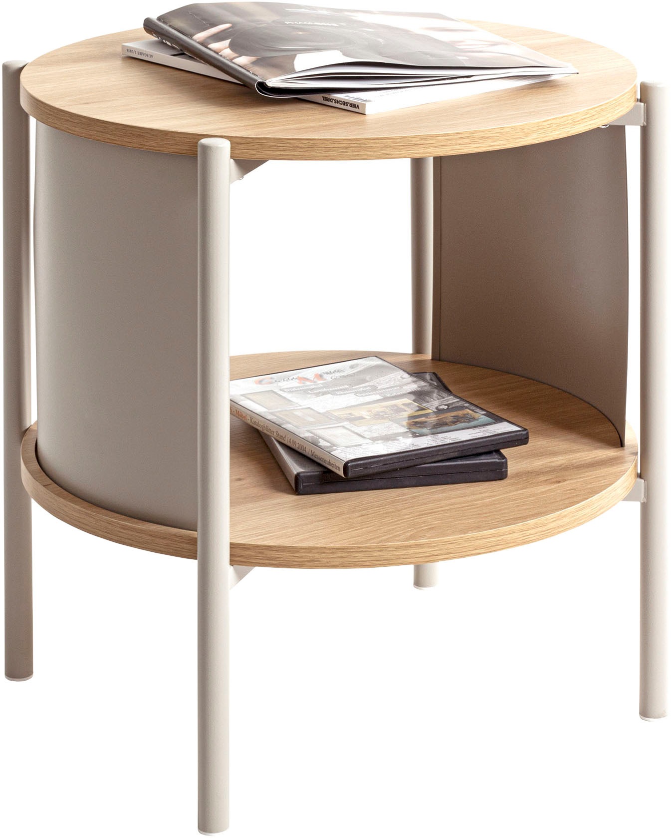 HAKU Beistelltisch "Nachtkonsole, Sofatisch, Wohnzimmertisch" 1 Stk. tlg. rund - aus MDF Braun - Ø/H 44/44 cm