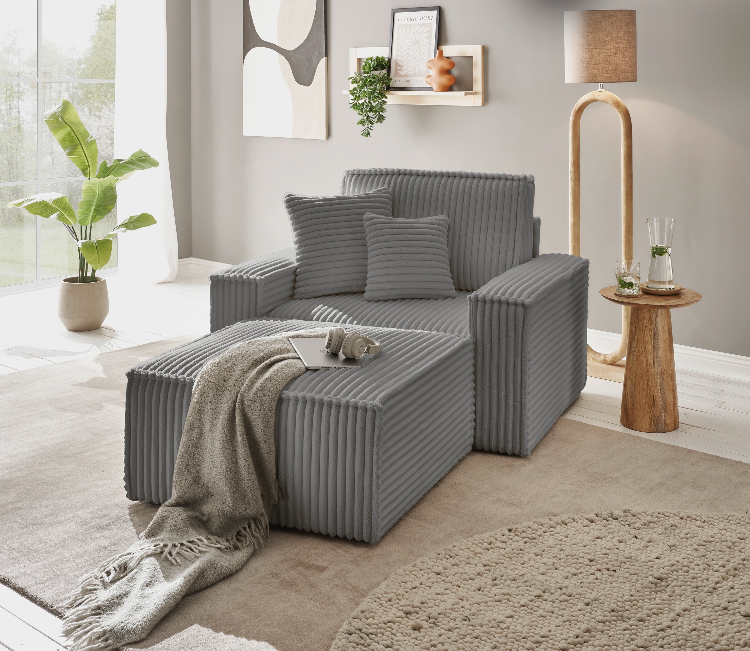andas Loveseat »Finnley«, (2 St.), Loveseat und Hocker im Set, passend zur Polster-Serie Finnley