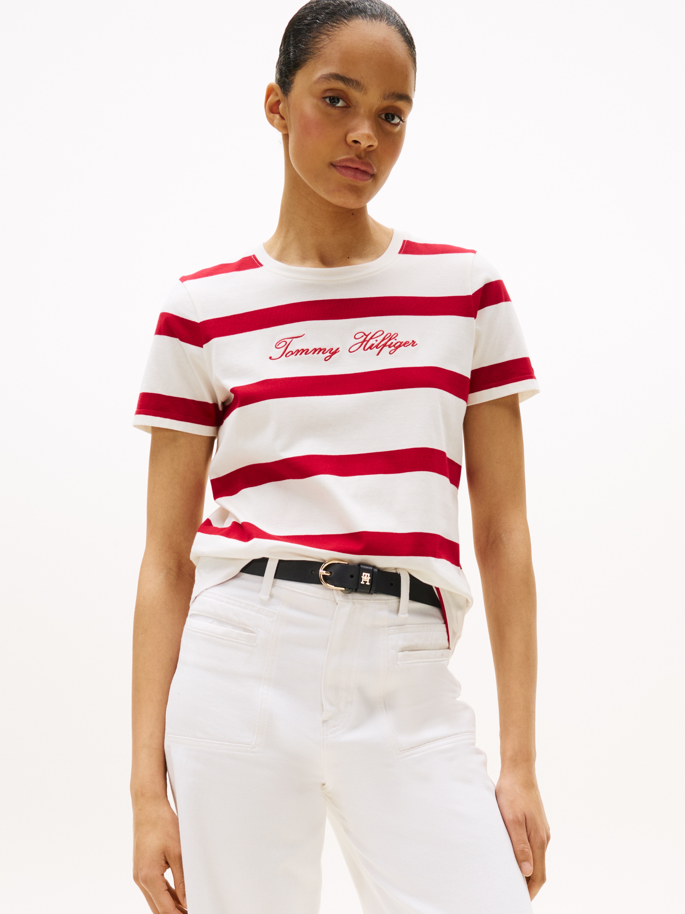 Tommy Hilfiger Kurzarmshirt "SCRIPT REG C-NK SS T-SHIRT", mit Tommy Hilfige günstig online kaufen