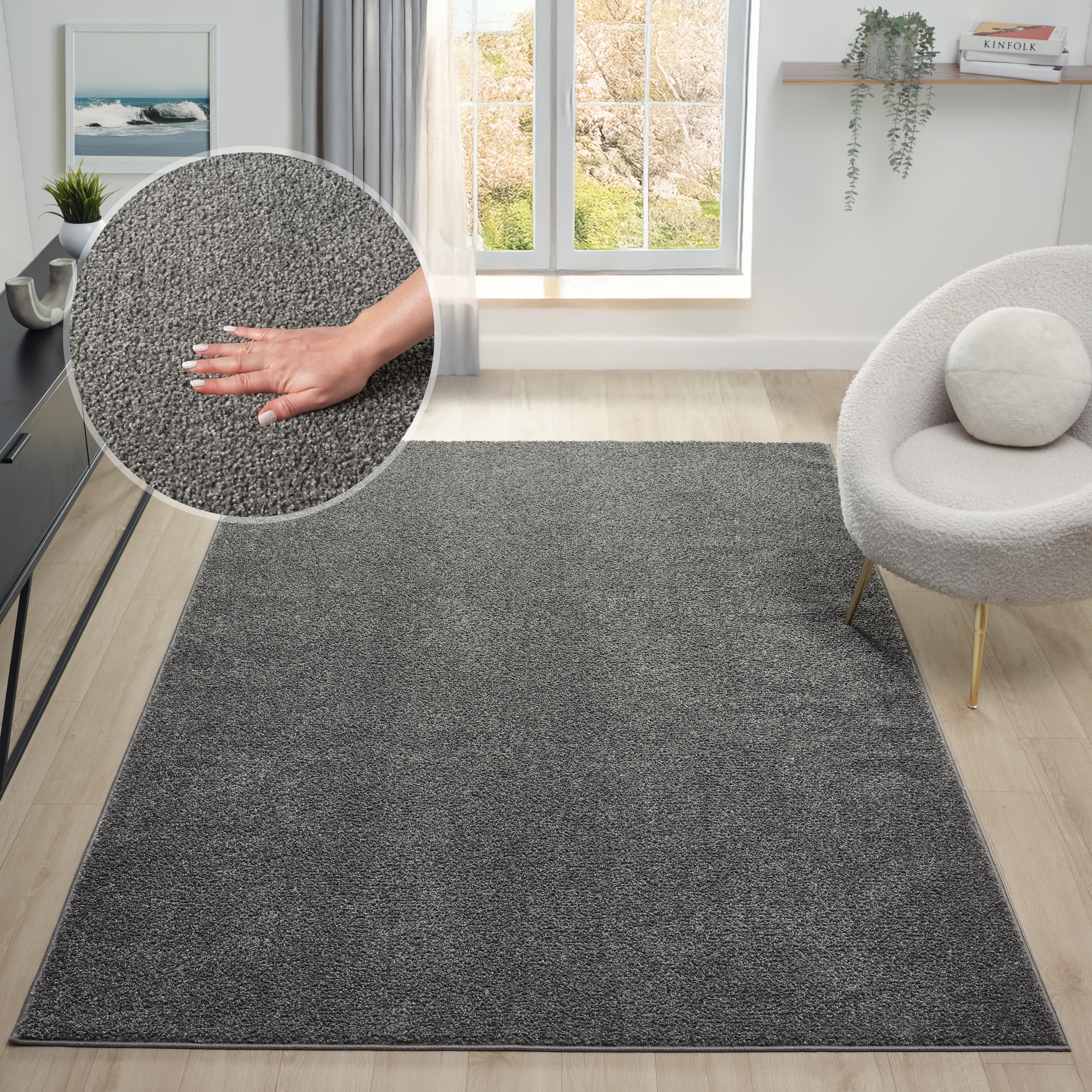 OTTO home 1100000002199 "Lisam" rechteckig 15 mm Höhe meliert, uni, weich, Wohnzimmer, Schlafzimmer