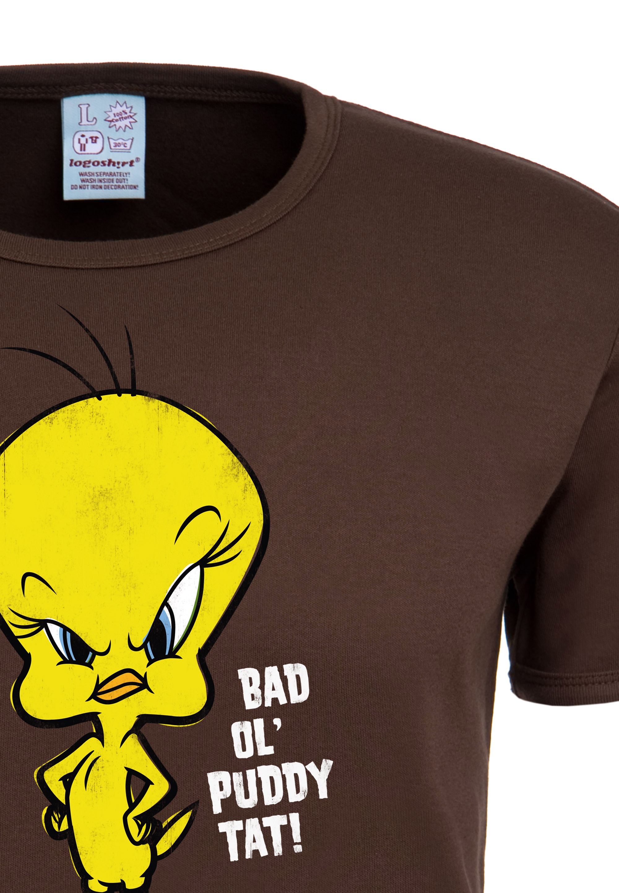 LOGOSHIRT T-Shirt »Looney Tunes – Tweety«, mit lizenzierten Originaldesign