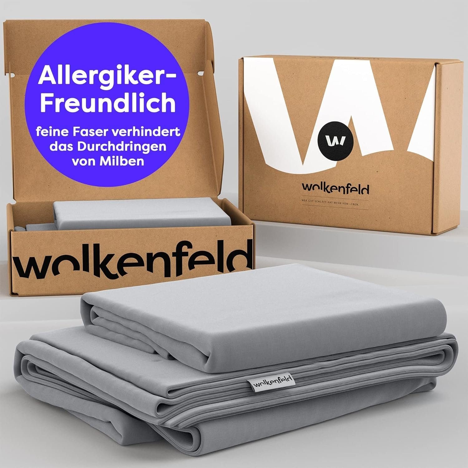Wolkenfeld Bettwäsche »Mikrofaser 4 tlg - Allergiker Bettwäsche einfarbig - unfassbar weich«, 135x200 cm, 155x200 & 155x220 I inkl. 2x Kissenbezüge 80x80 I Uni