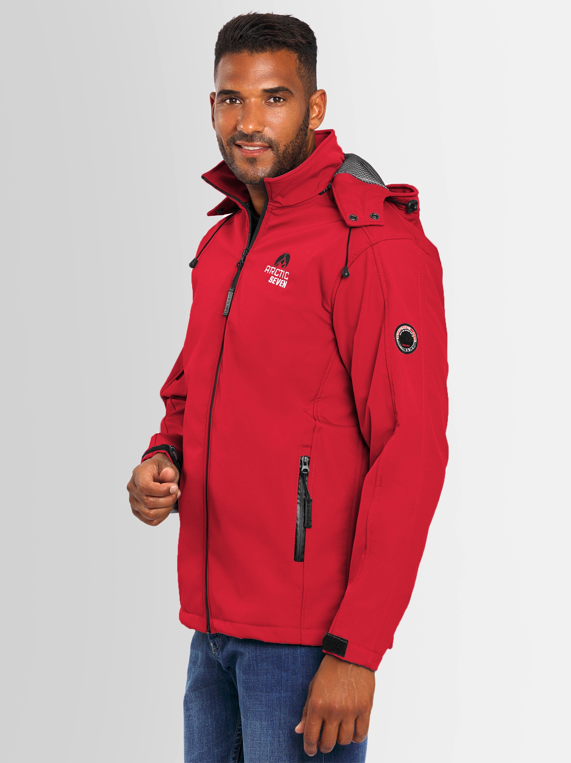 Arctic Seven Softshelljacke »ASAdventuraa«, sportliche Outdoorjacke mit abnehmbarer Kapuze