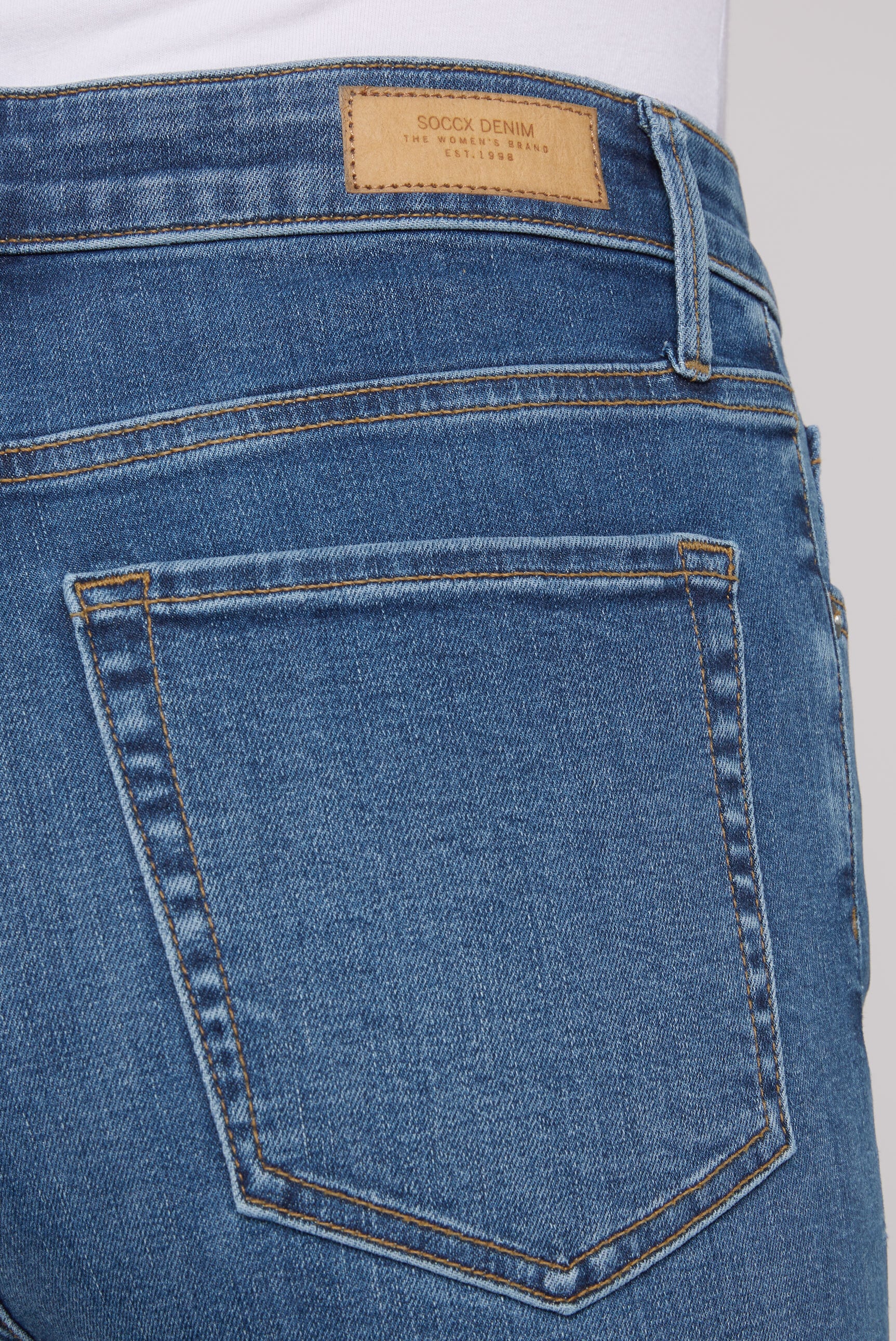 SOCCX Slim-fit-Jeans, mit hoher Leibhöhe