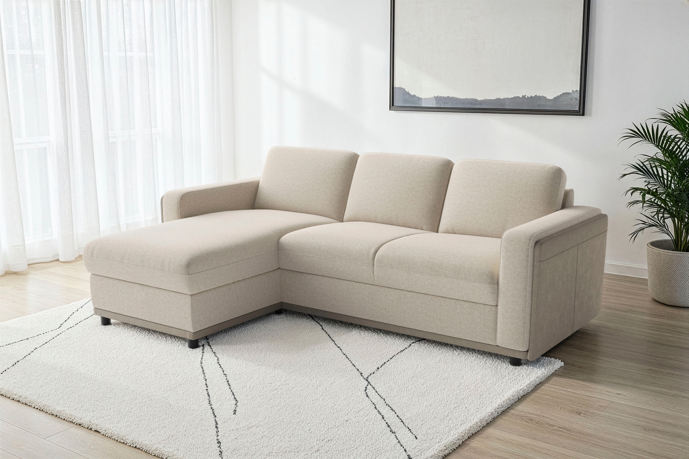 sit&more Ecksofa "Cordoba" wahlweise mit Schlaffunktion und Bettkasten oder Stauraum