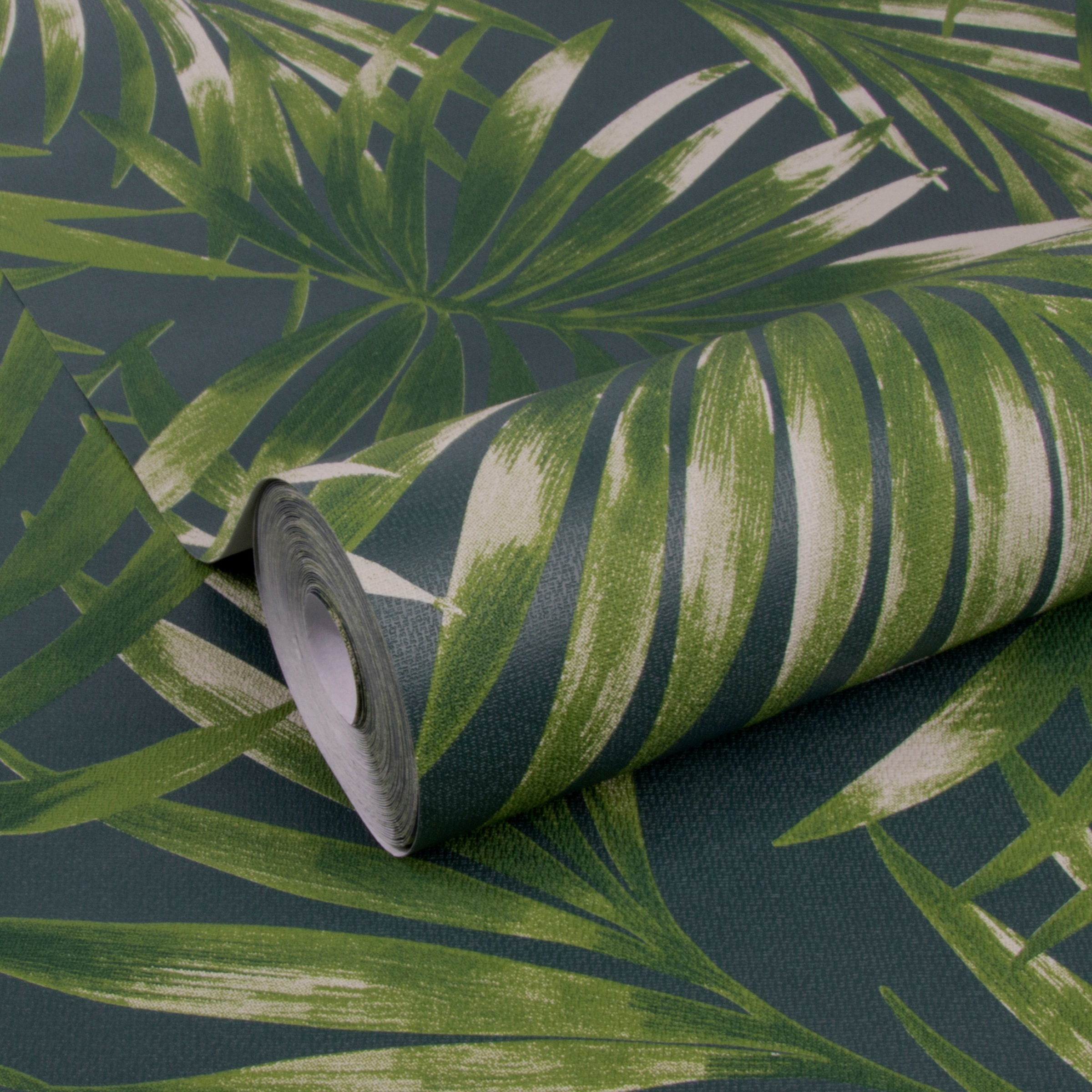 Thumbnail - WOW Vliestapete "Palm" botanisch geprägt Elegante Blätter grün 10mx52 cm