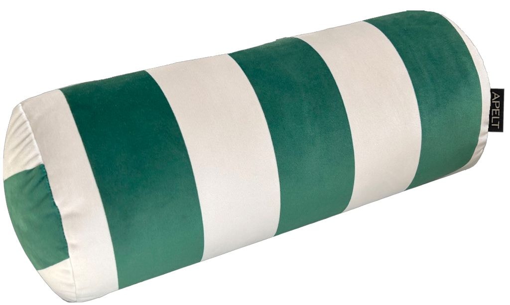 Nackenrolle APELT, B:19cm H:19cm L:46cm Ø:19cmgrün, natur, Polyester, Funktionskissen, "Stripe", Samt