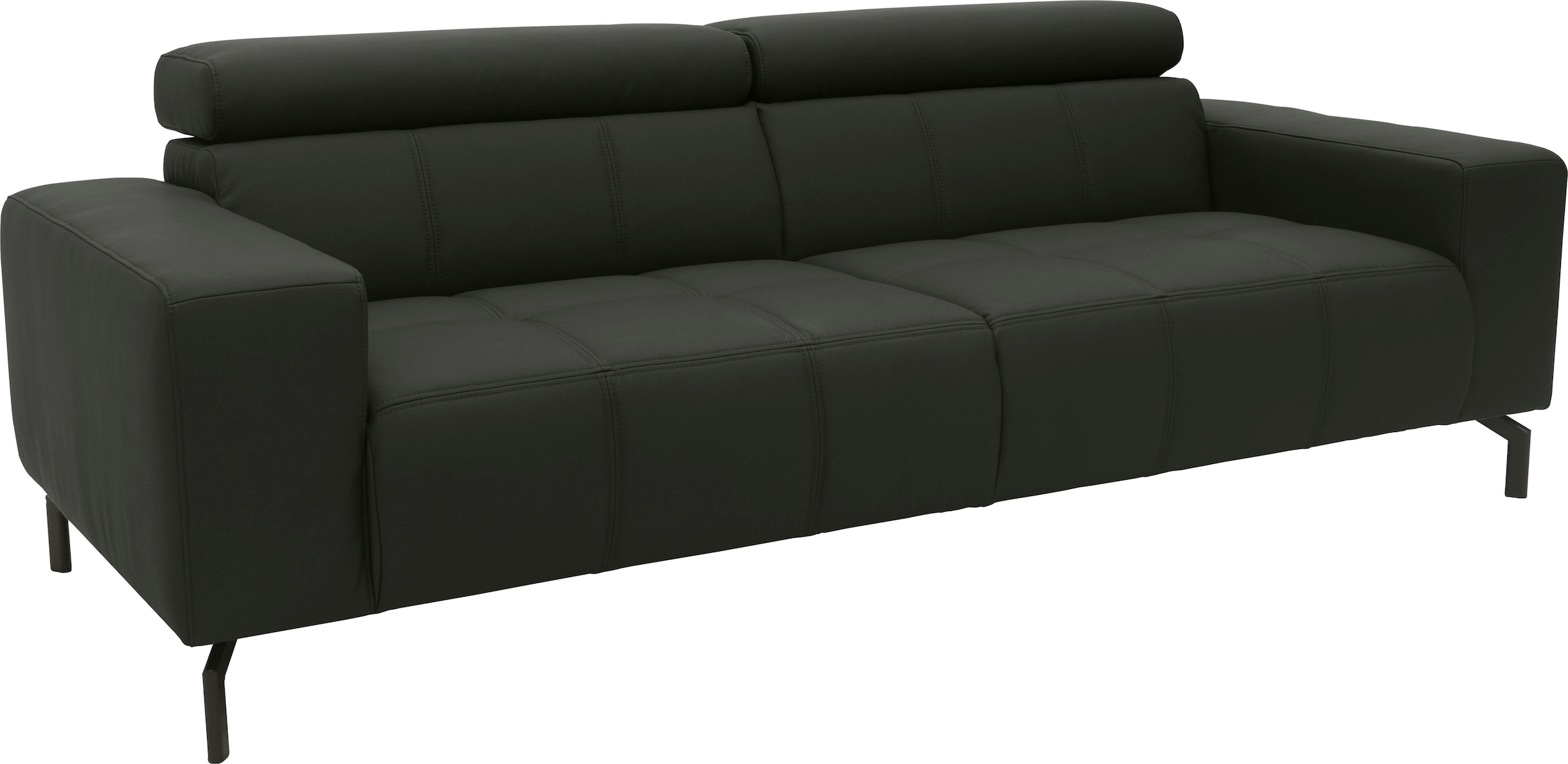 DOMO collection 2,5-Sitzer »Cunelli zeitlos und elegant, moderne Sitznähte als Designelement,«, wahlweise mit 6-fach verstellbaren Kopfteilen, fester Sitzkomfort