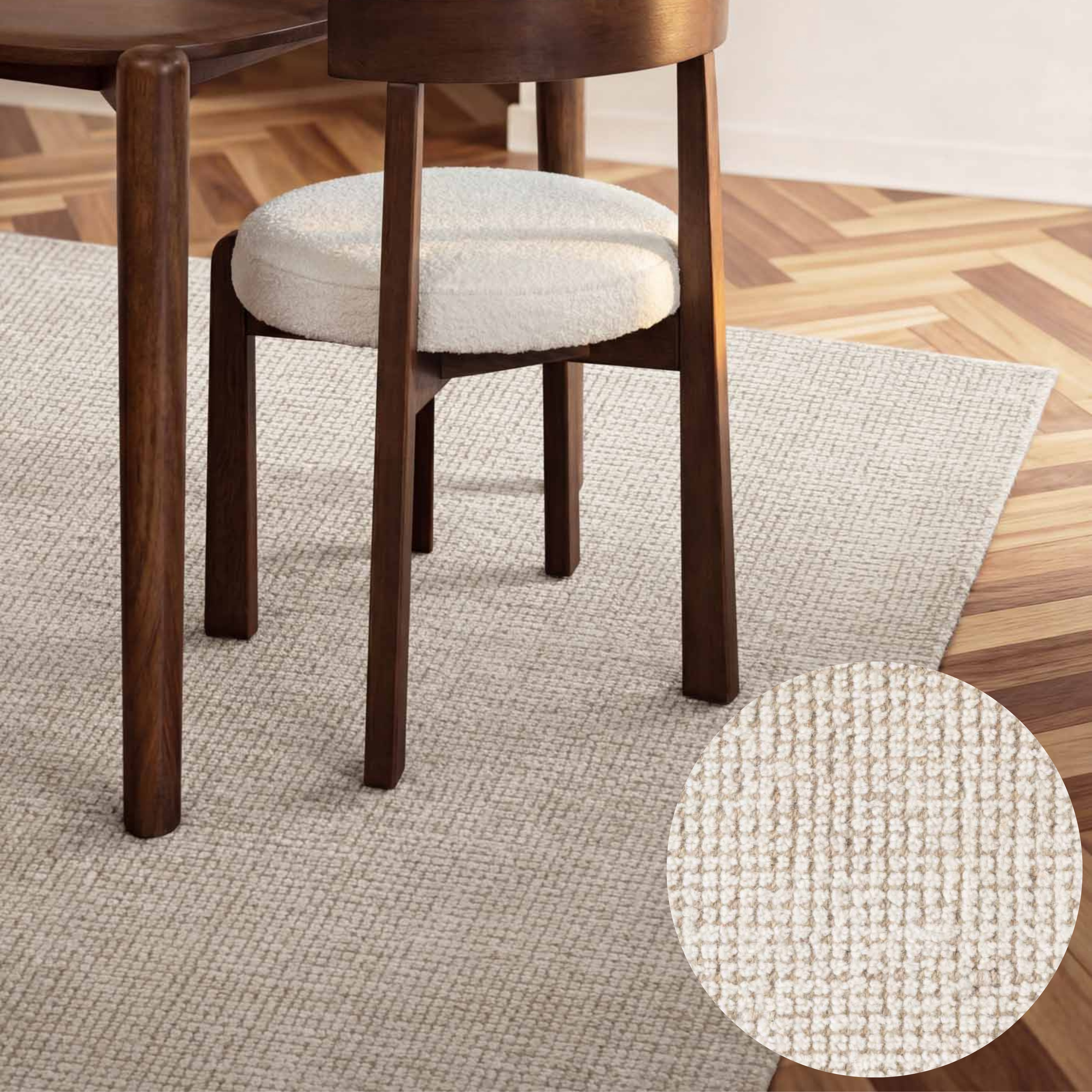 Ted Baker Wollteppich "Croom, auch in rund" rechteckig 10 mm Höhe Wolle, Natur, Handgewebt, Wohnzimmer, Schlafzimmer, Modern, Skandi