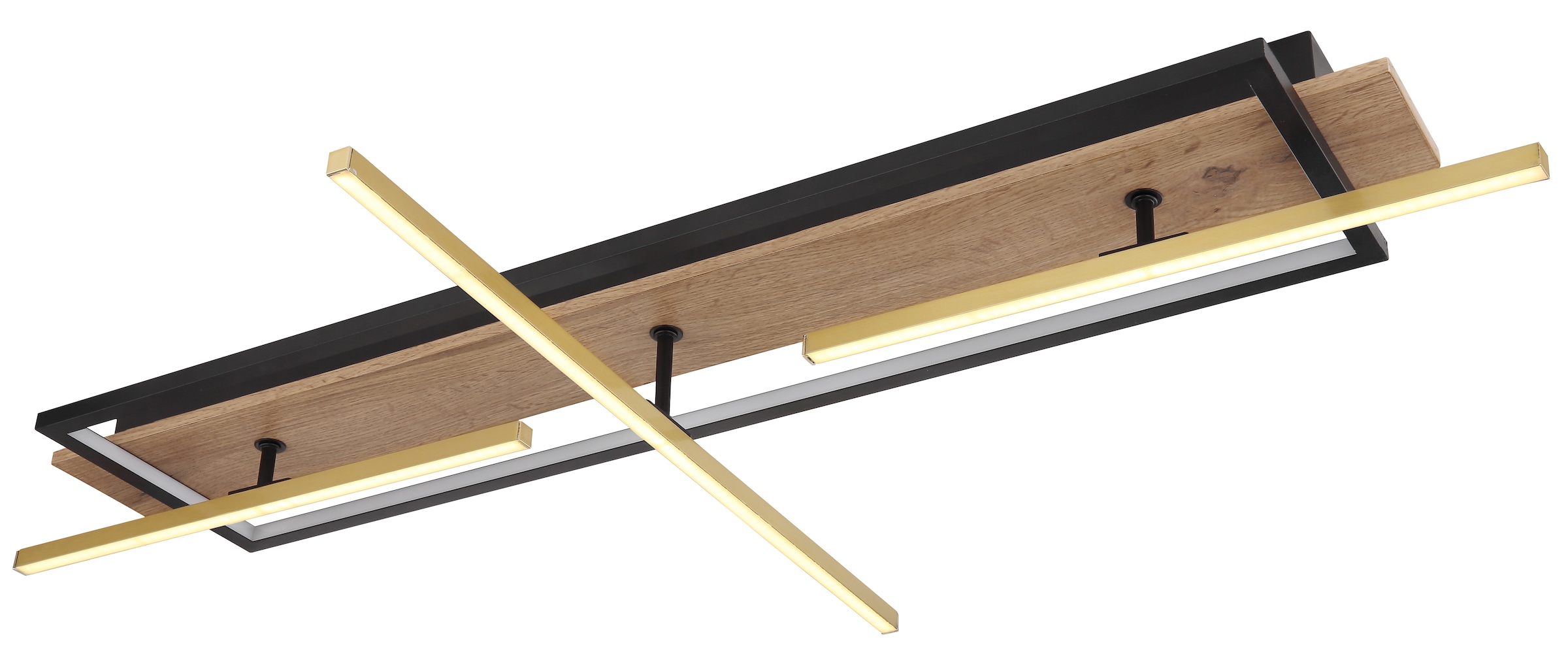 GLOBO LIGHTING LED Deckenleuchte »BEATRIX«, Leuchtmittel LED-Modul | LED fest integriert, Deckenlampe/Wohnzimmer/Schlafzimmer/modern/Holz