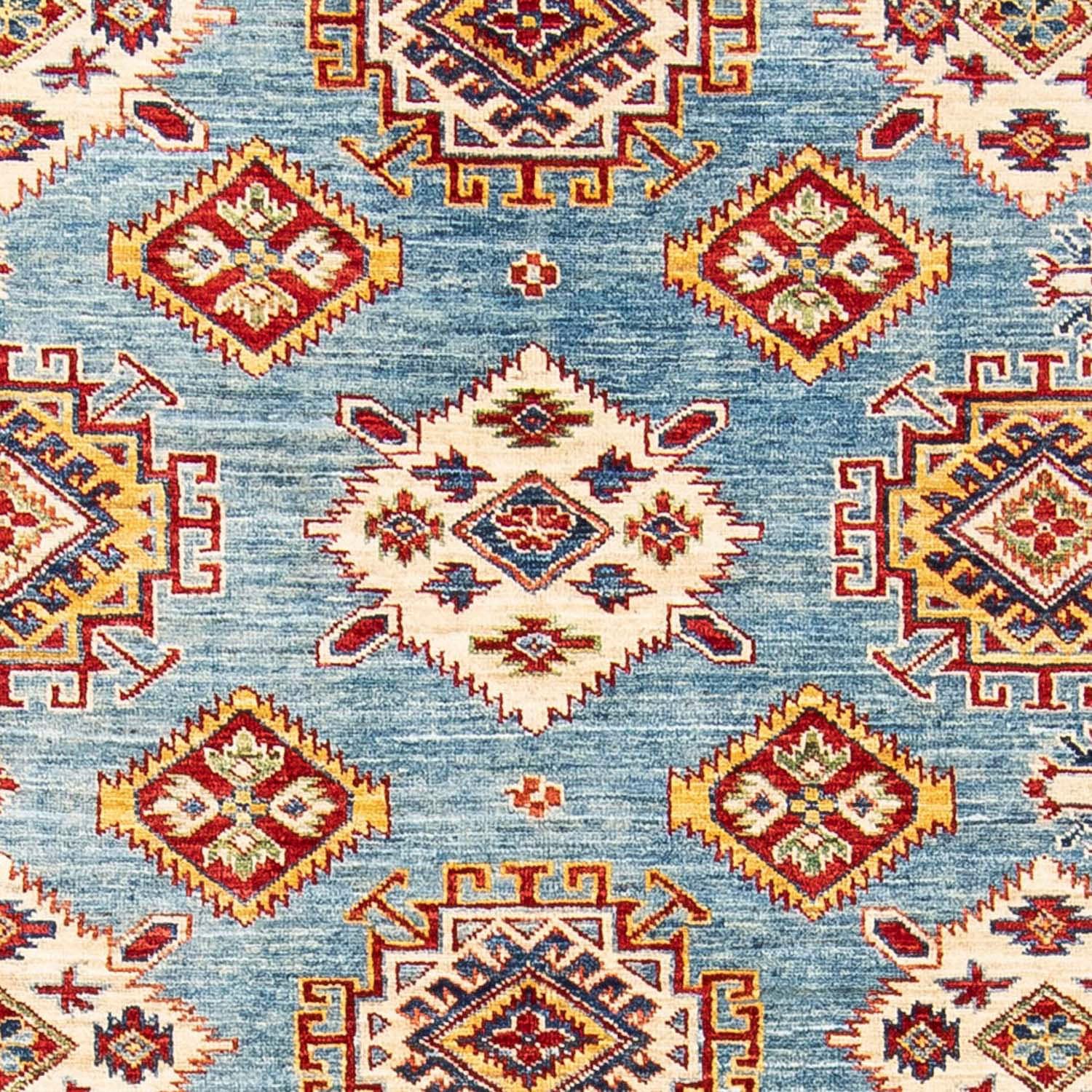 morgenland Orientteppich »Ziegler - Kazak - 233 x 184 cm - hellblau«, rechteckig, Wohnzimmer, Handgeknüpft, Einzelstück mit Zertifikat