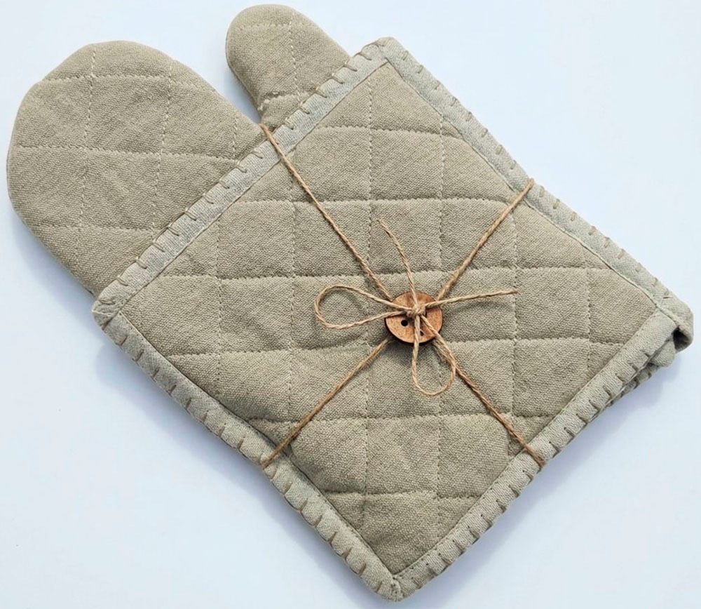 Home affaire Topfhandschuhe »Handschuh & Topflappen set beigetön«