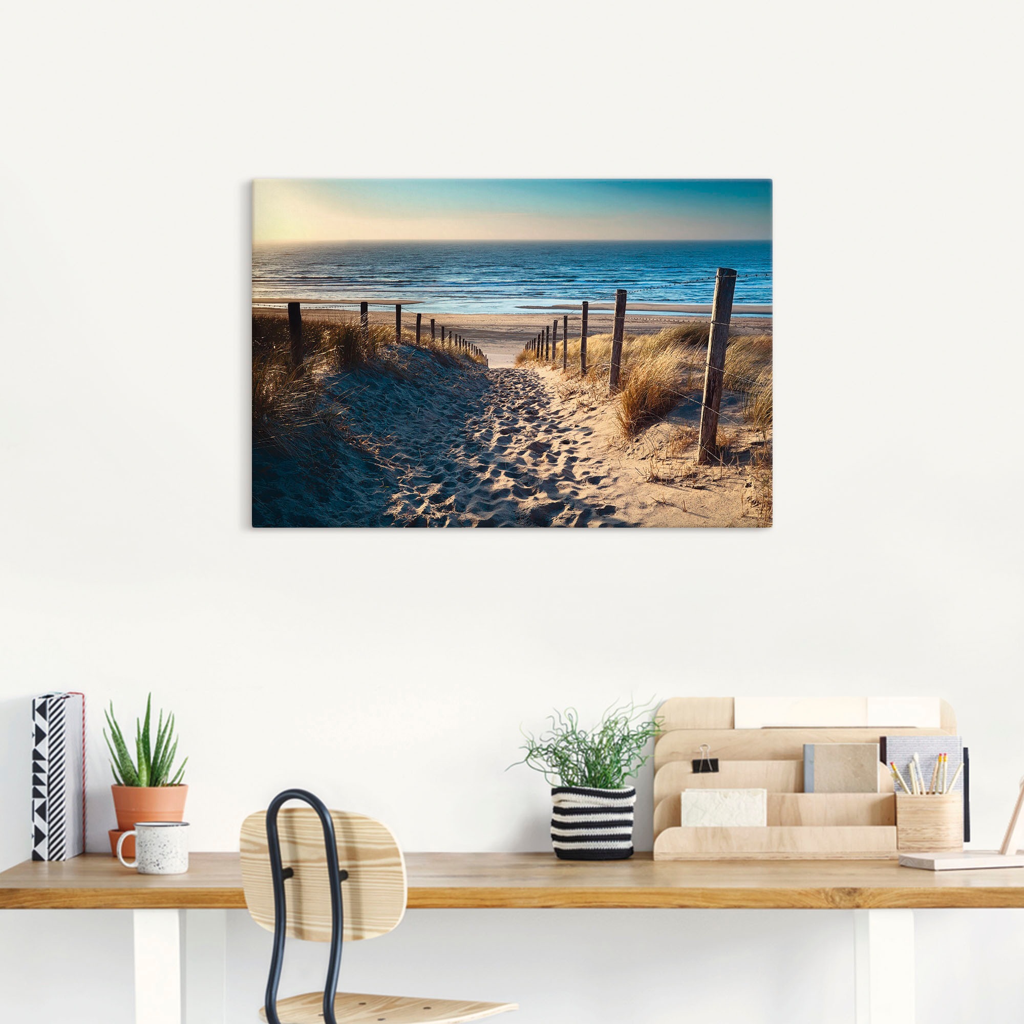 Artland Wandbild "Weg zum Nordseestrand Sonnenuntergang" Strand 1 Stk. tlg. günstig online kaufen