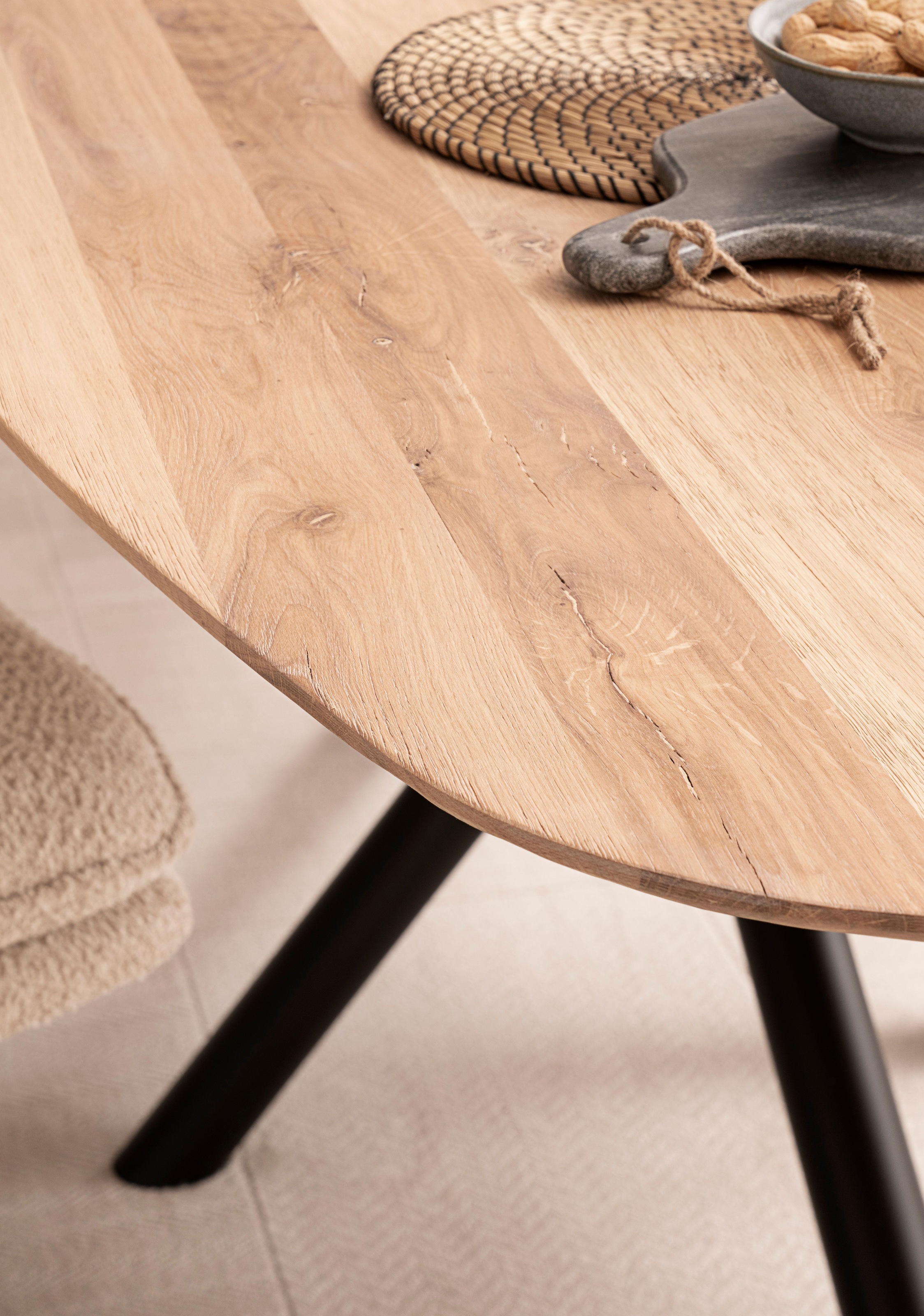 Thumbnail - Home affaire Esstisch "Vermont" 2 Stk. tlg. aus massiver Eiche mit robustem Metallgestell