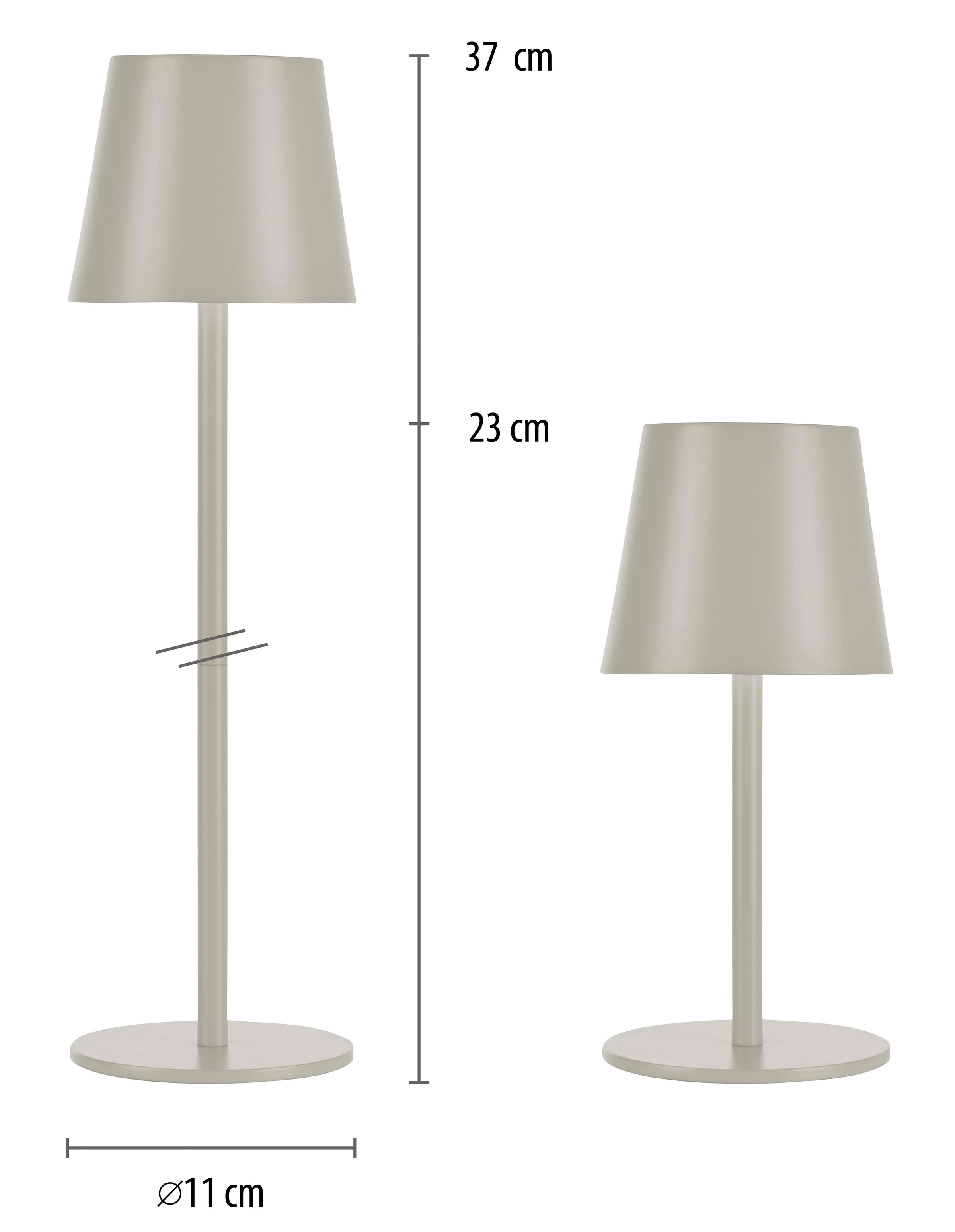 JUST LIGHT LED Tischleuchte »EURIA, 2er Set«, 1 flammig, Leuchtmittel LED-Board | LED fest integriert, LED Akku Tischlampe