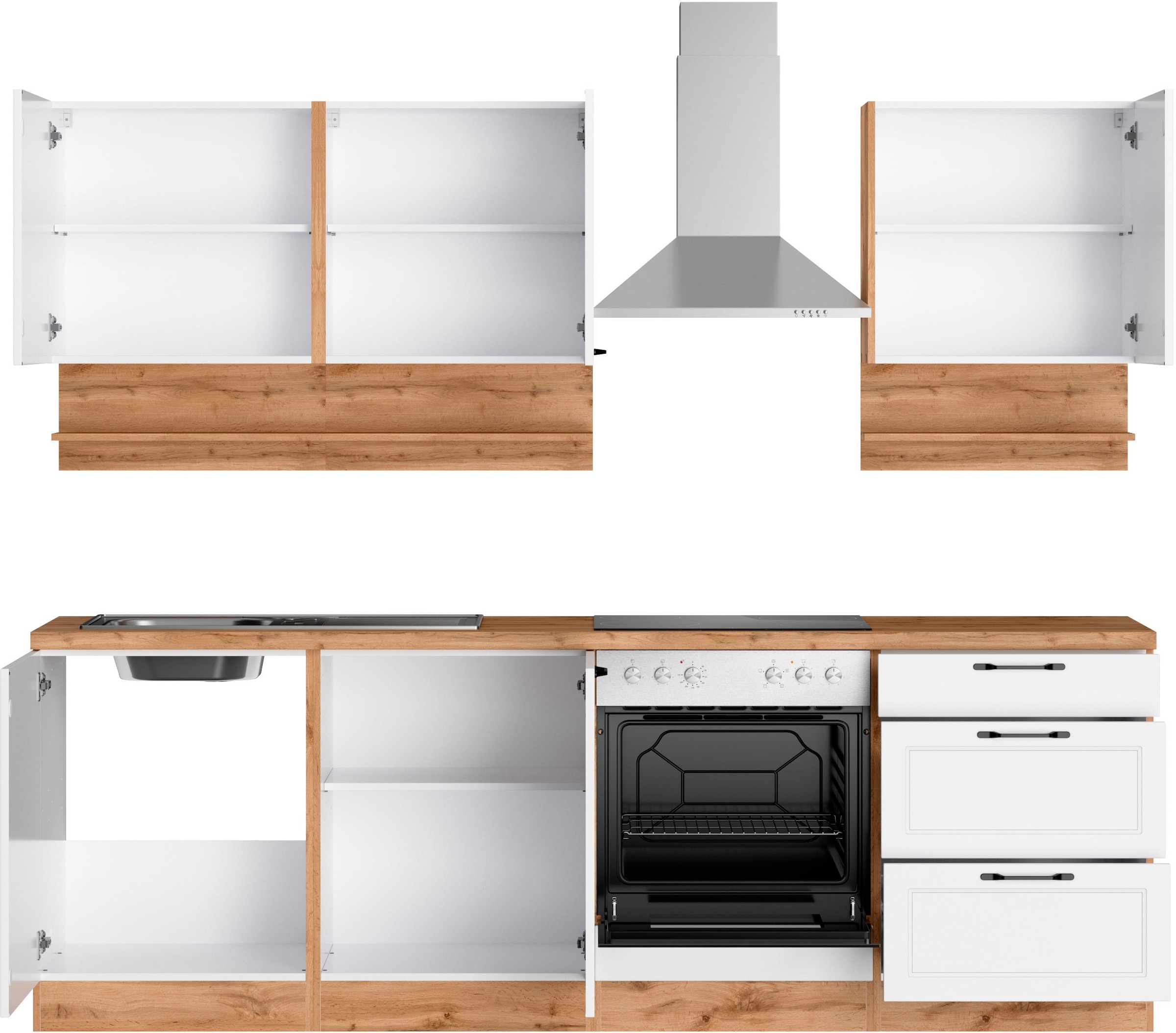 KOCHSTATION Küchenzeile »KS-Lana« 240 cm breit, wahlweise mit oder ohne E-Geräte