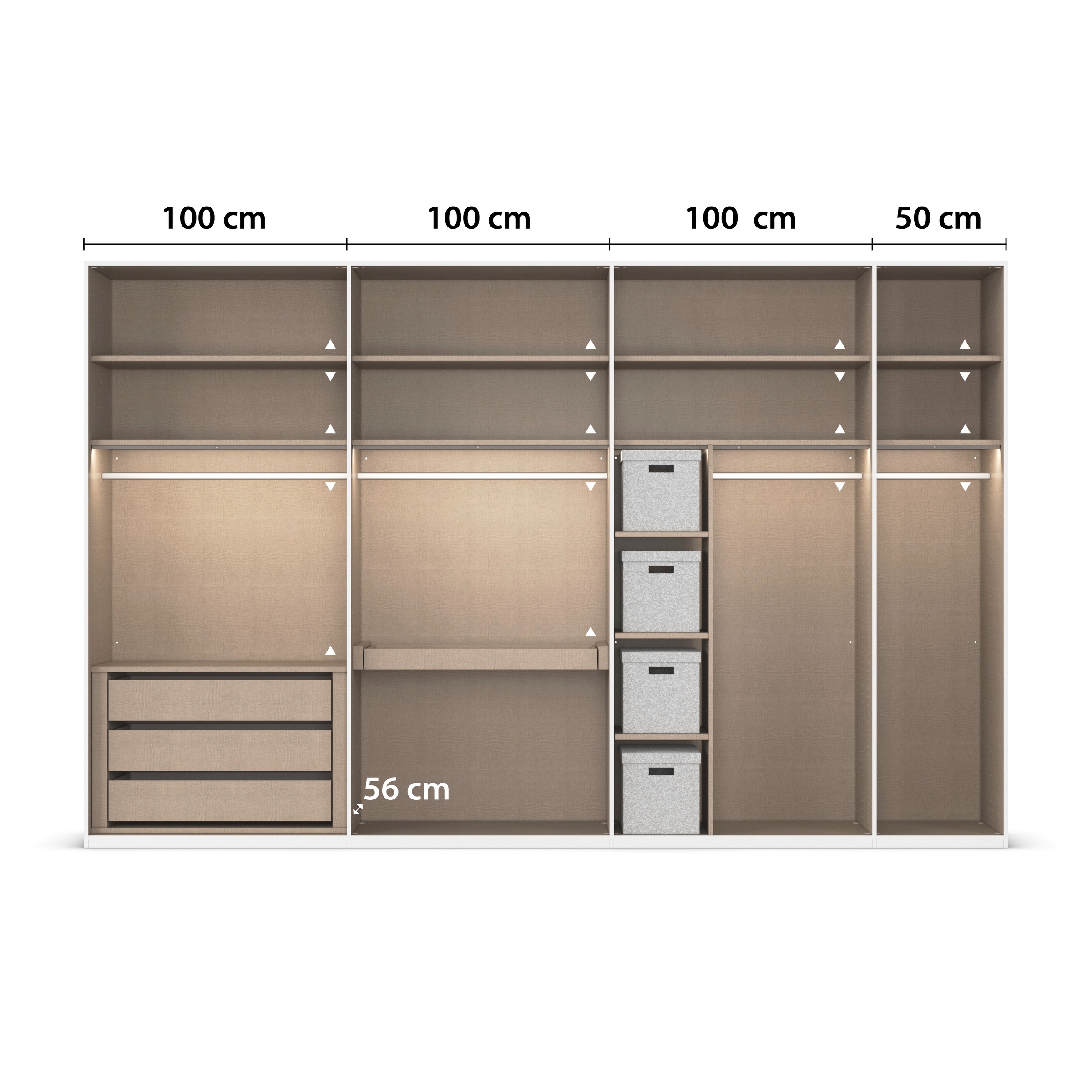 LeGer Home by Lena Gercke Kleiderschrank »Schrank Garderobe Ankleide Schlafzimmer Flur Serina«, (in 3 verschiedenen Ausstattungen BASIC/CLASSIC/PREMIUM), in 6 Breiten (101 - 401 cm) mit Front Glas oder Dekor MADE IN GERMANY