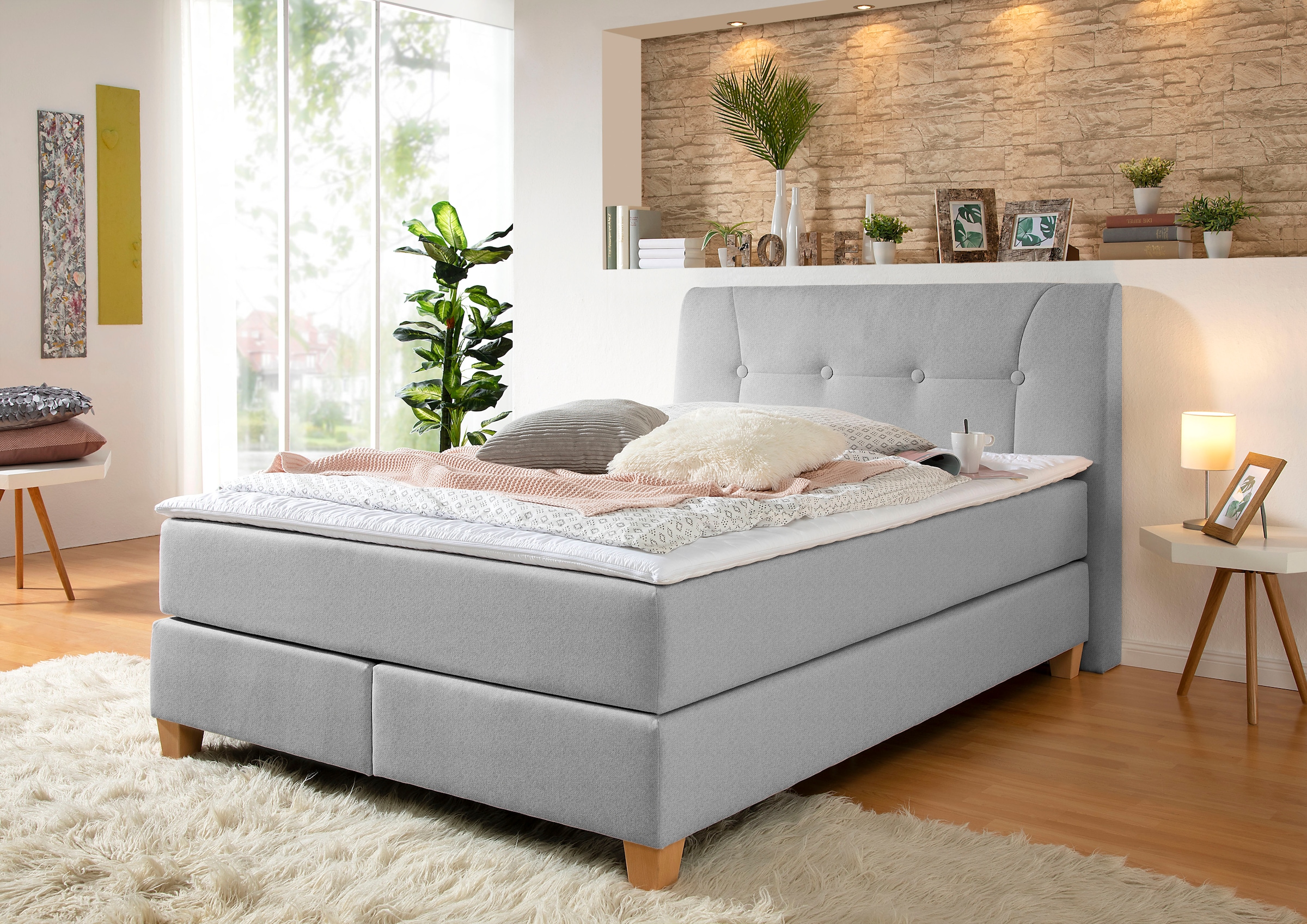 Boxspringbett »Calloway«, inkl. Topper, XXL-Ausführung, in 4 Farben, 5 Breiten, 3...