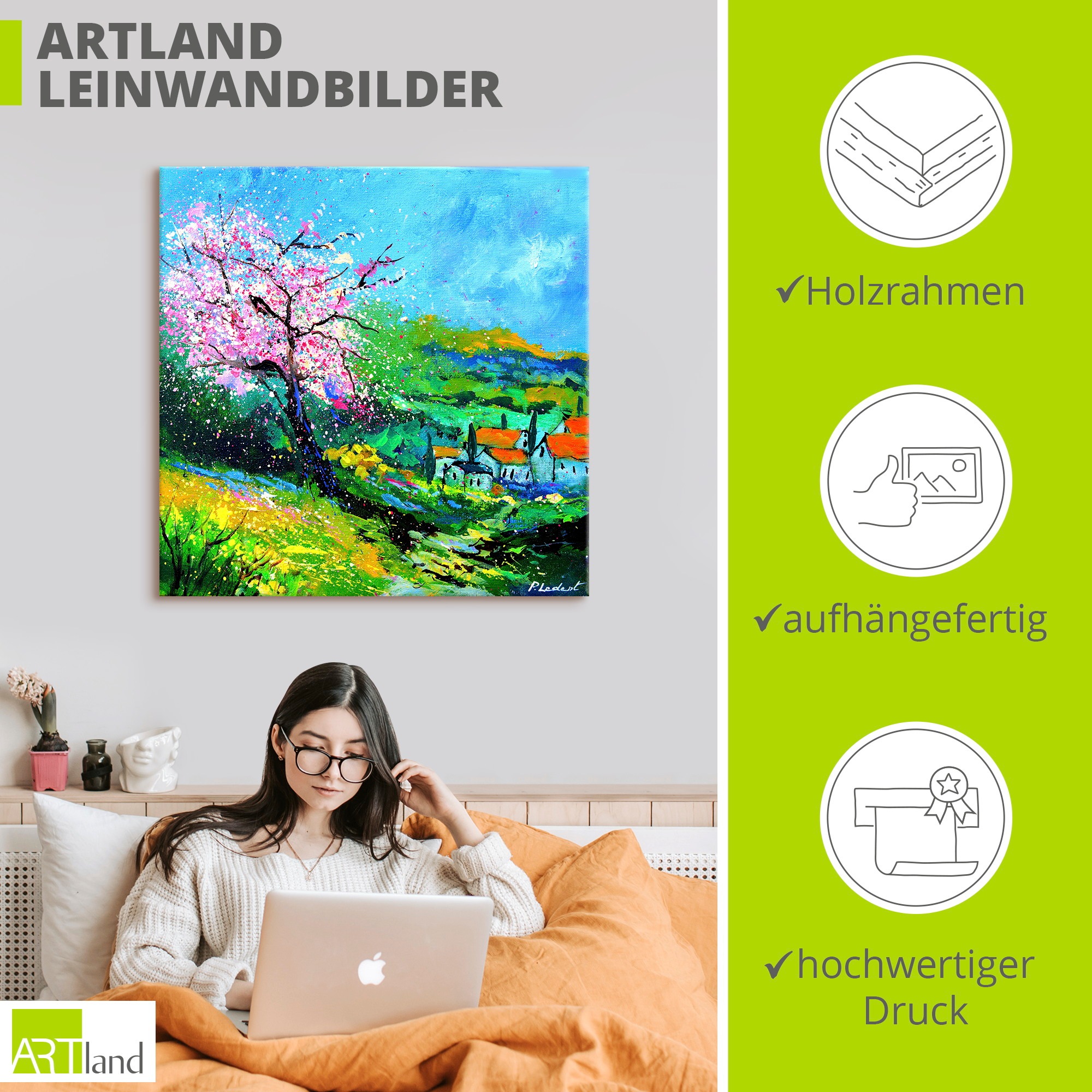 Artland Wandbild »Spring landscape« Wiesen & Baumbilder 1 Stk. tlg. als Alubild, Leinwandbild, Poster, Wandaufkleber in verschied. Größen