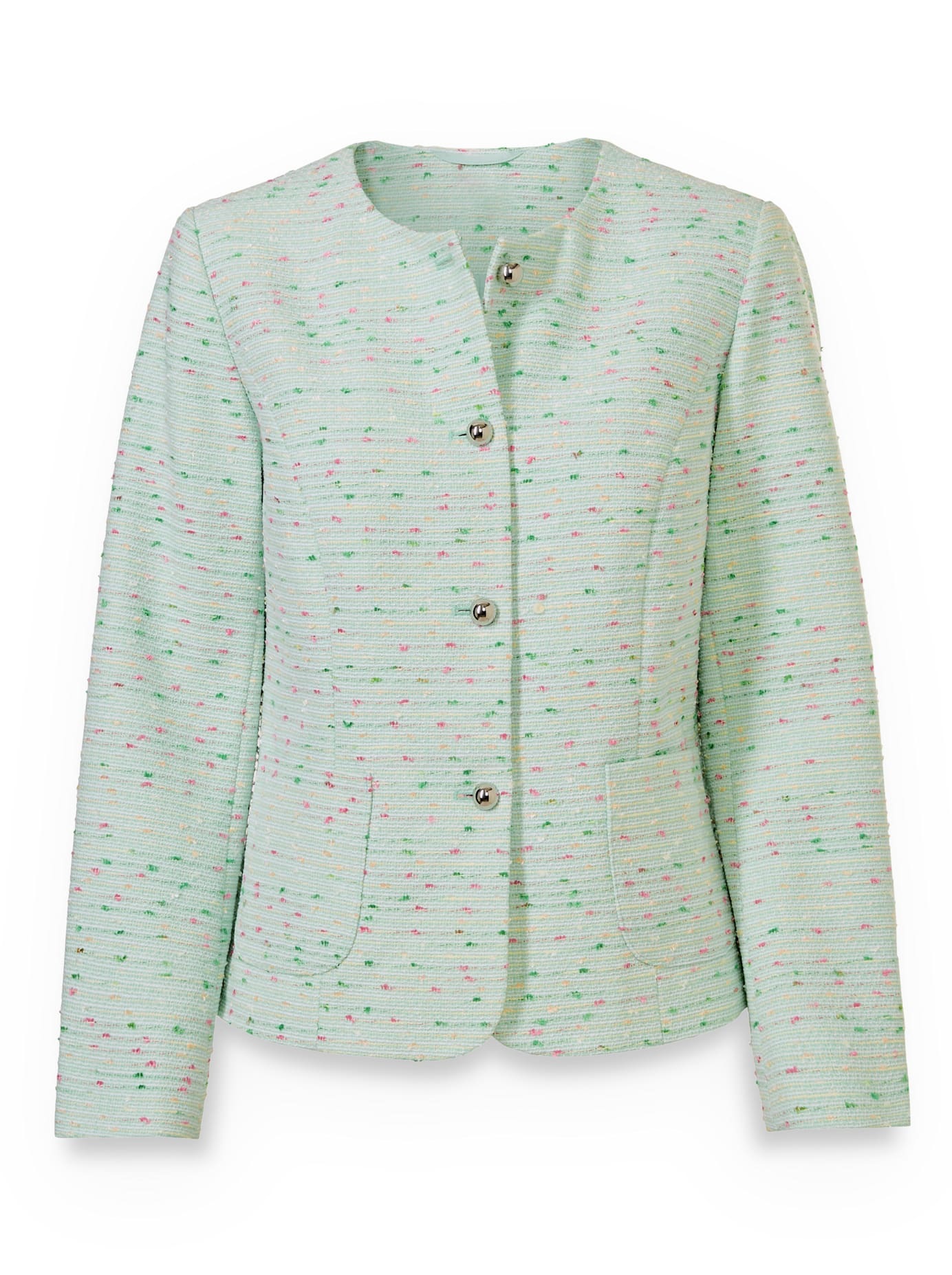 Jackenblazer LADY "Bouclé-Blazer", Damen, Gr. 36, kalkmint, meliert, 71% Polyester, 29% Baumwolle, Blazer 3