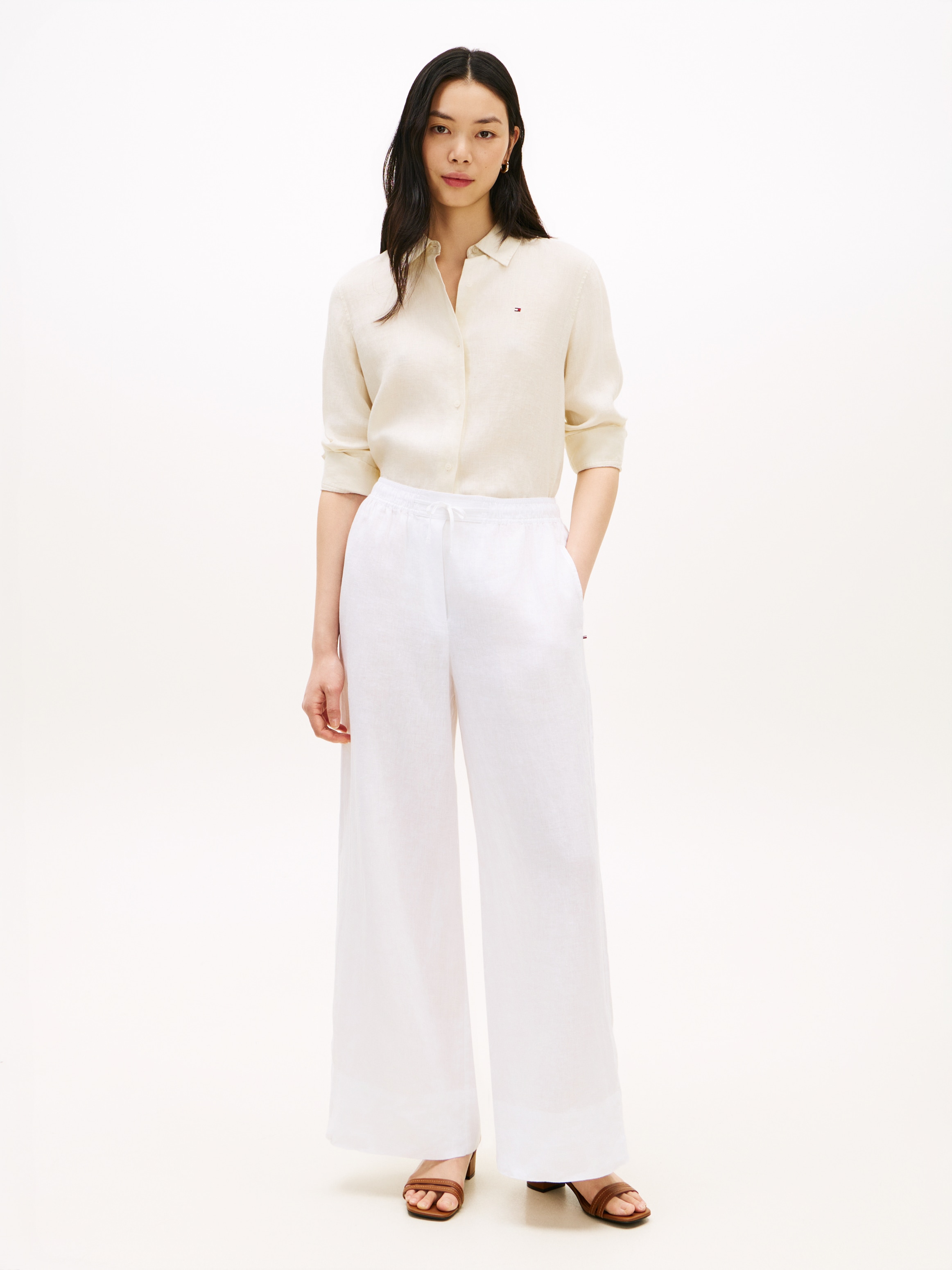 Tommy Hilfiger Leinenhose »ESS LINEN PULL ON PANTS«  in lockerer Passform, Elastikbund