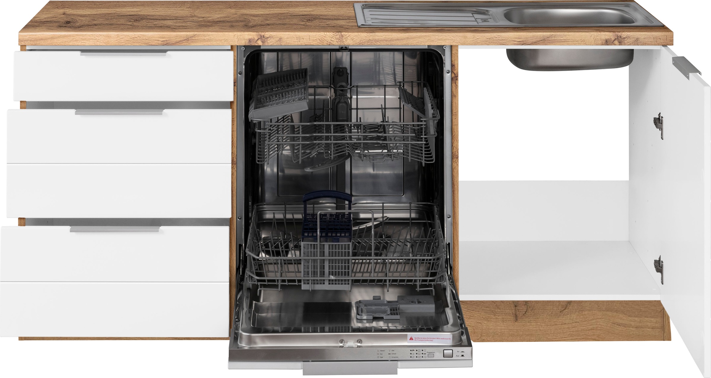 KOCHSTATION Küche »KS-Luhe«, Stellbreite 240x270 cm, wahlweise mit oder ohne E-Geräten, MDF-Fronten