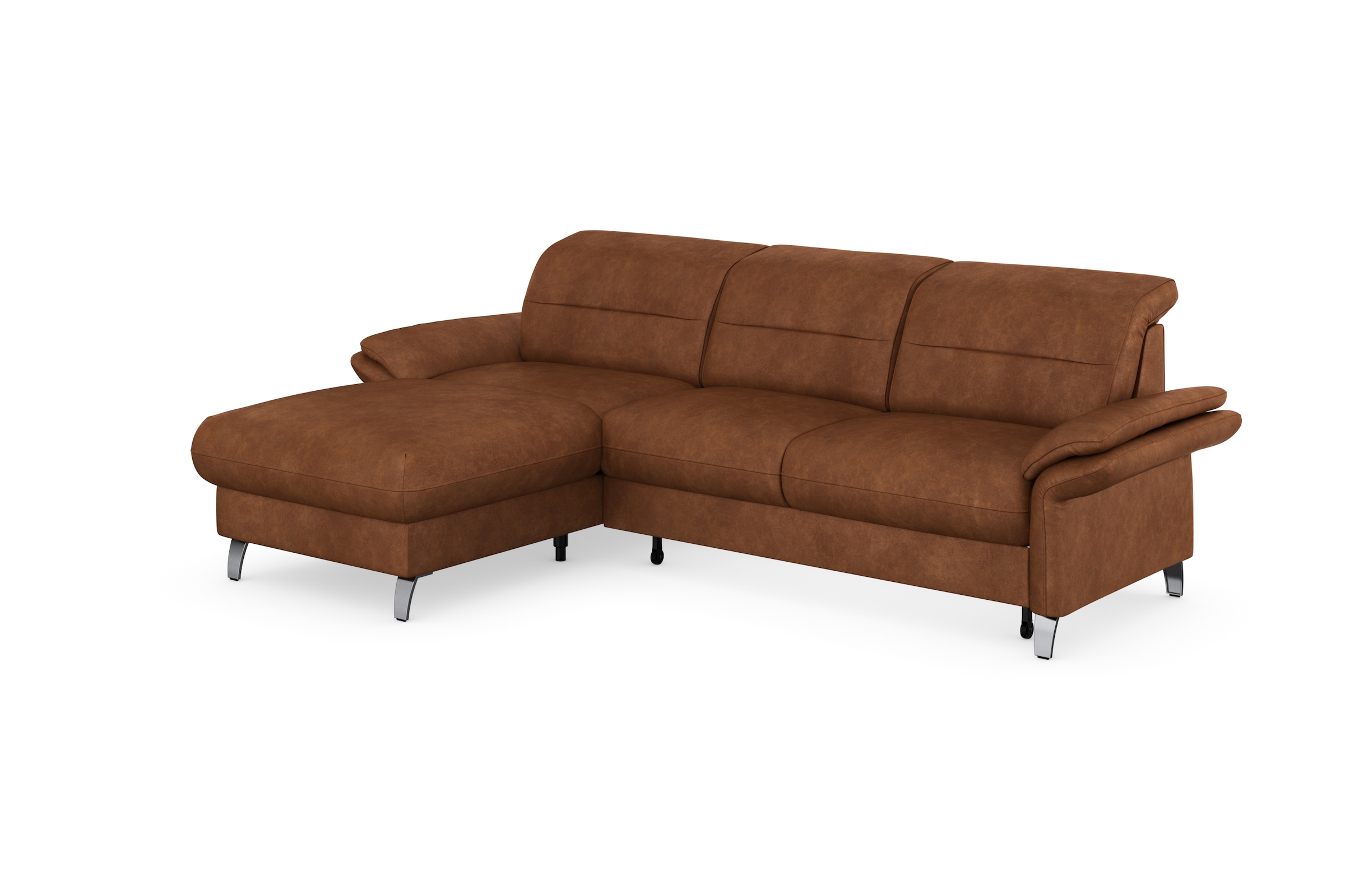 sit&more Ecksofa »Grenoble L-Form mit Federkern«, wahlweise mit Bettfunktion, Bettkasten, Arm- und Kopfteilverstellung