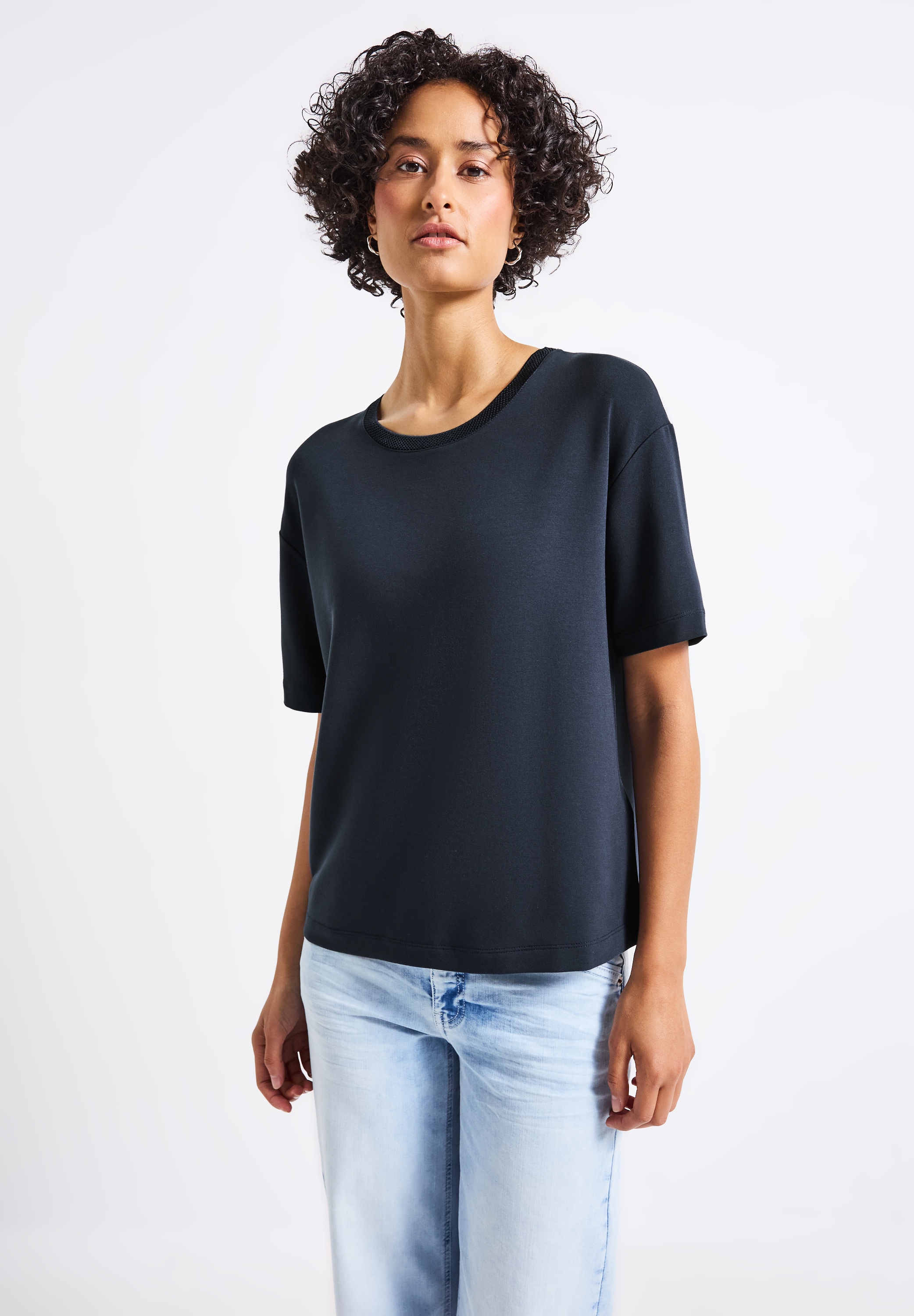 STREET ONE T-Shirt, aus elastischem Materialmix günstig online kaufen
