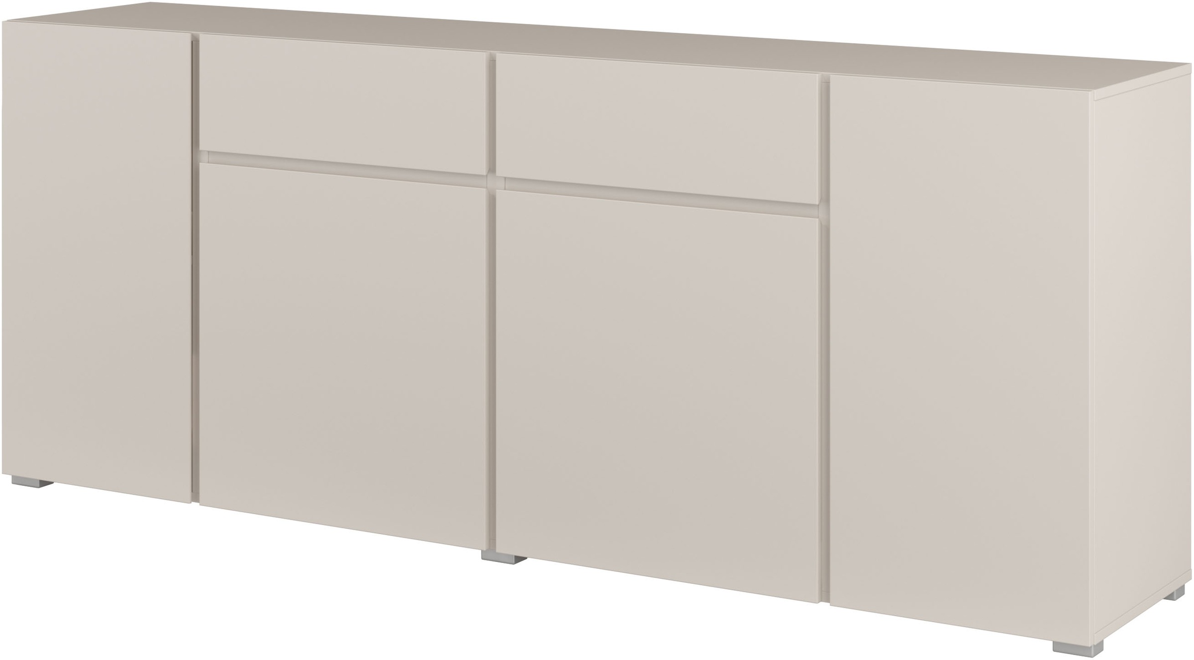 OTTO home Sideboard "Metric,Breite 195 cm, grifflose Kommode 4 Türen/2 Schubkästen" Schubladenschrank mit viel Stauraum, Einlegeböden verstellbar