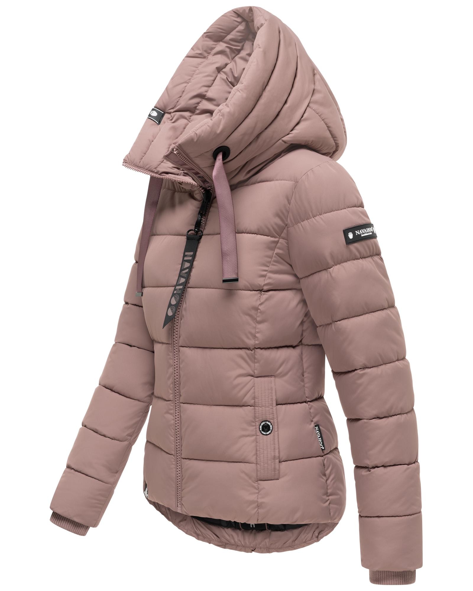 Navahoo Steppjacke »Amayaa« mit Kapuze stylische Damen Winterjacke mit coolen Applikationen