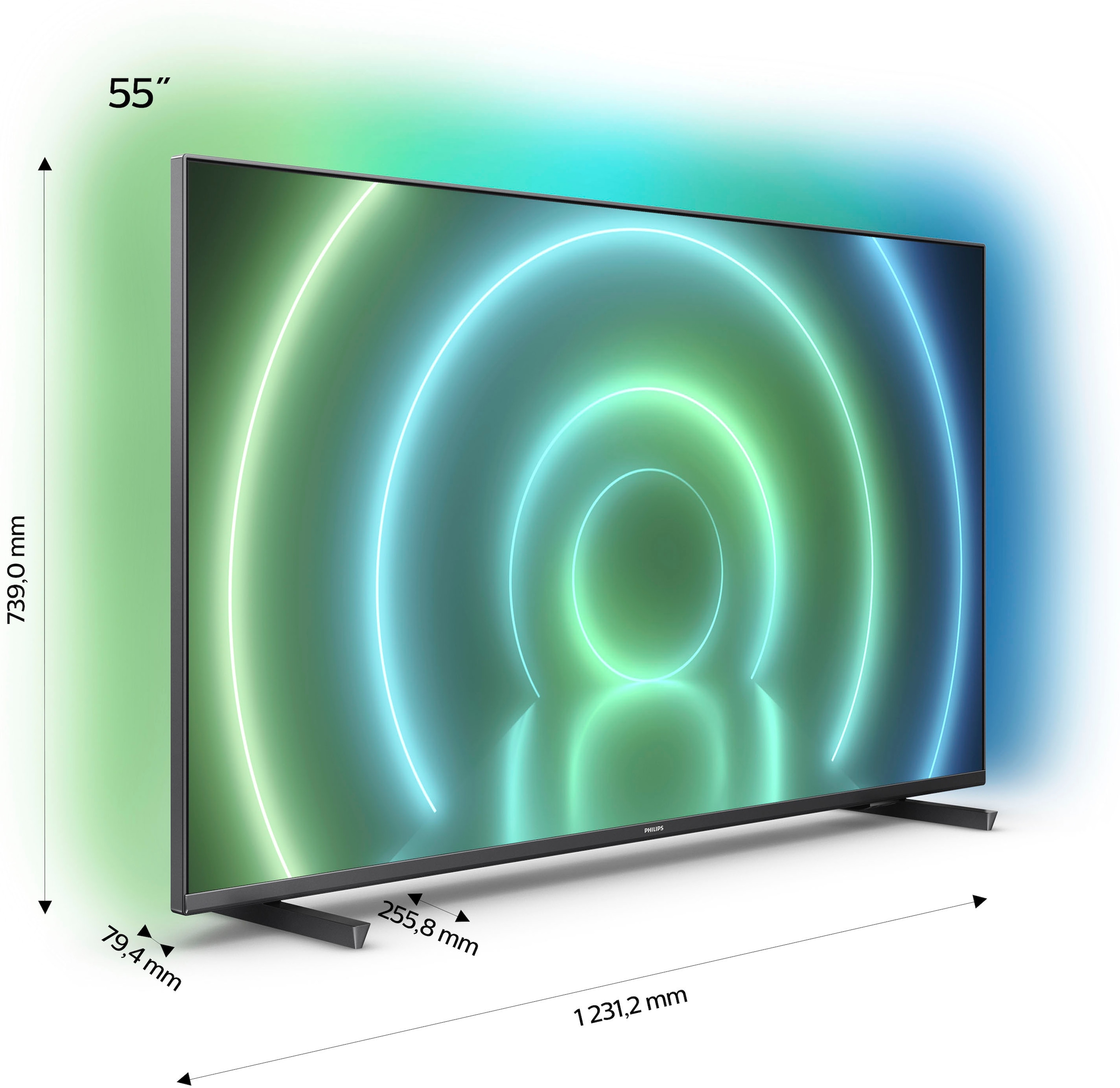 Philips LED-Fernseher »55PUS7906/12«, 139 cm/55 Ultra 4K HD, Zoll, TV-Smart-TV, Android Ambilight | 3-seitiges BAUR