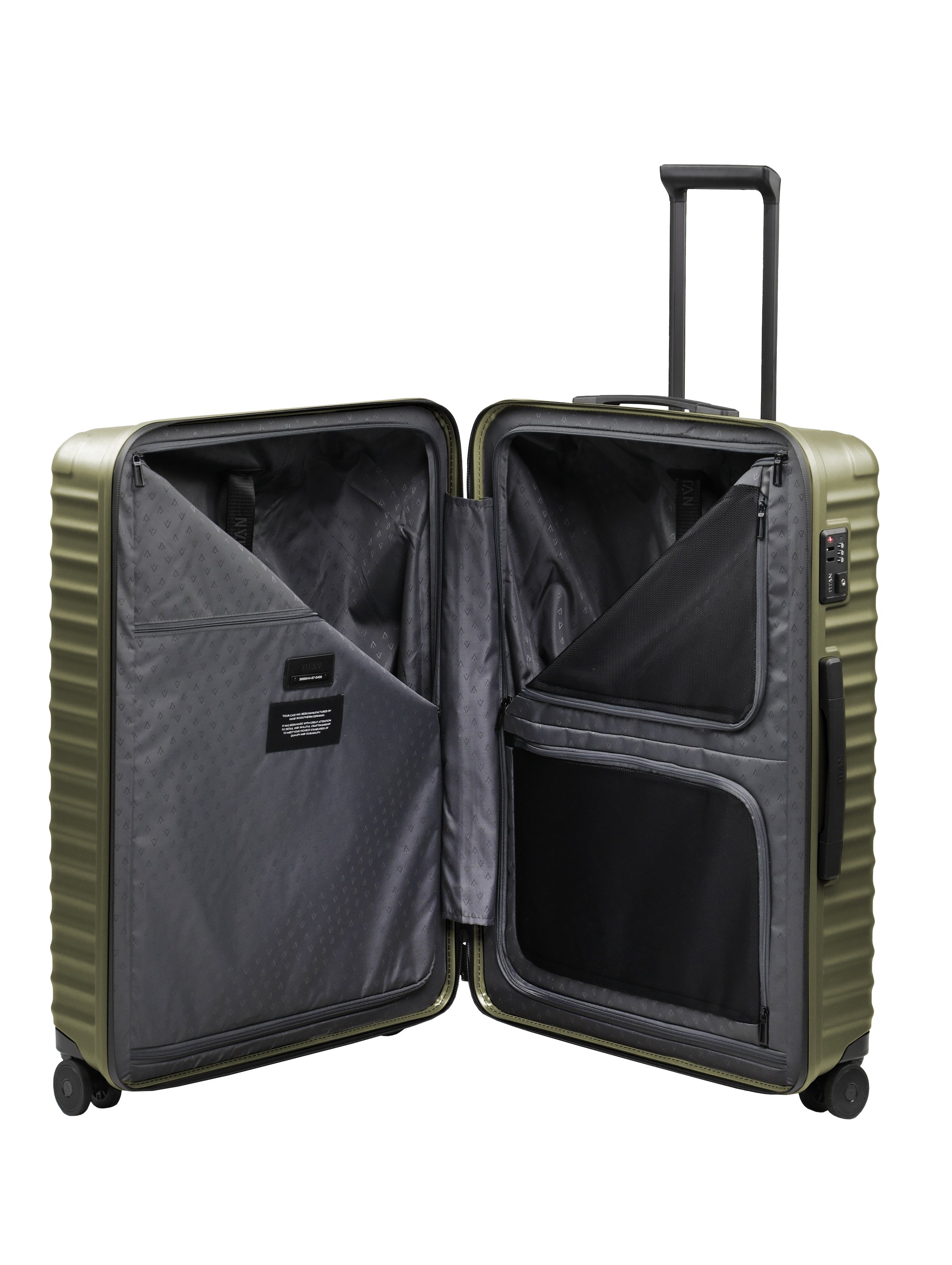 TITAN® Trolley »UPGRADE Koffer Hartschale« 100 l 4 Rollen mit kratzresistenter Oberfläche und cleverer Innenaufteilung