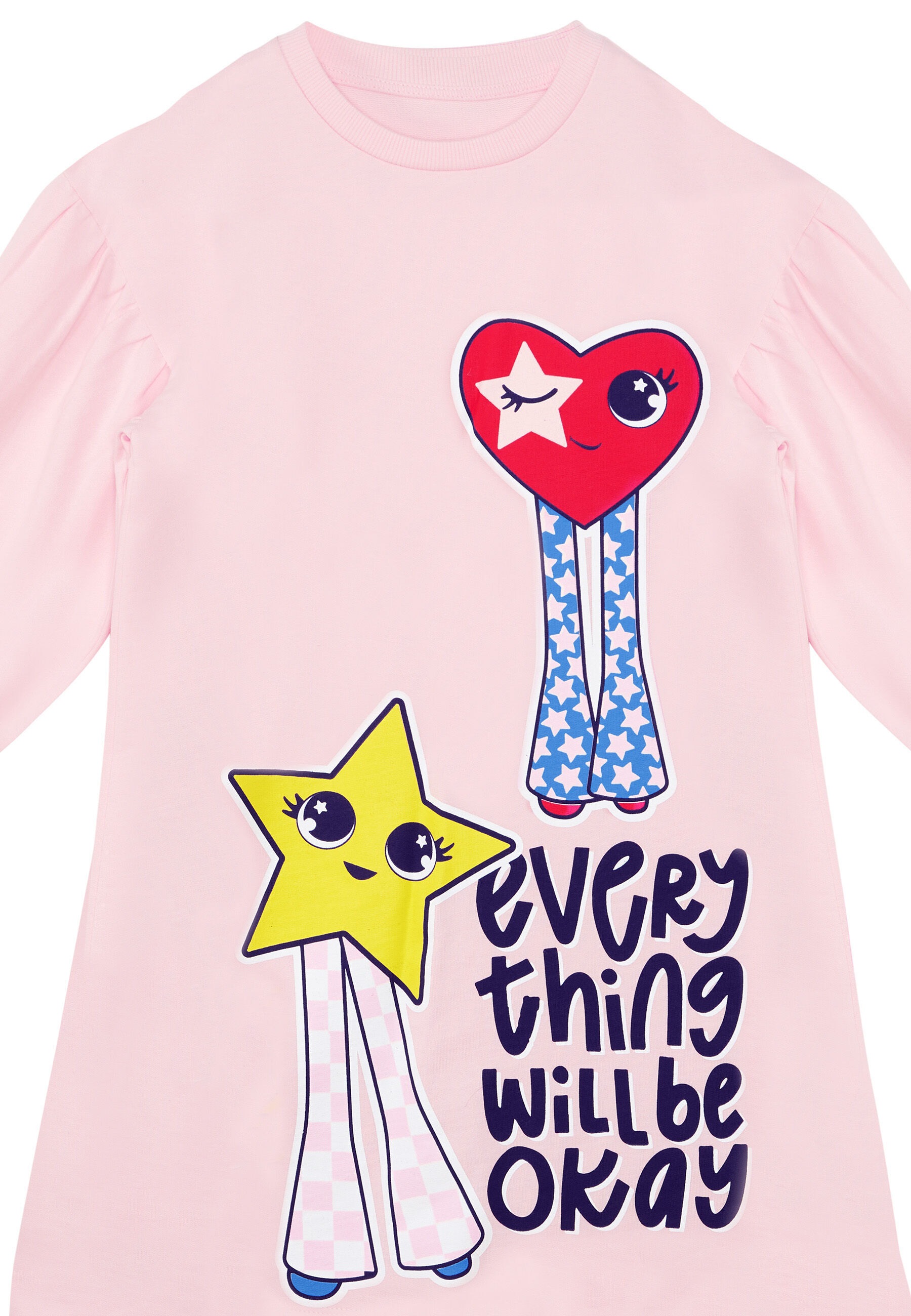 Denokids Shirtkleid »Fancy«, mit Herz- und Stern-Motiv