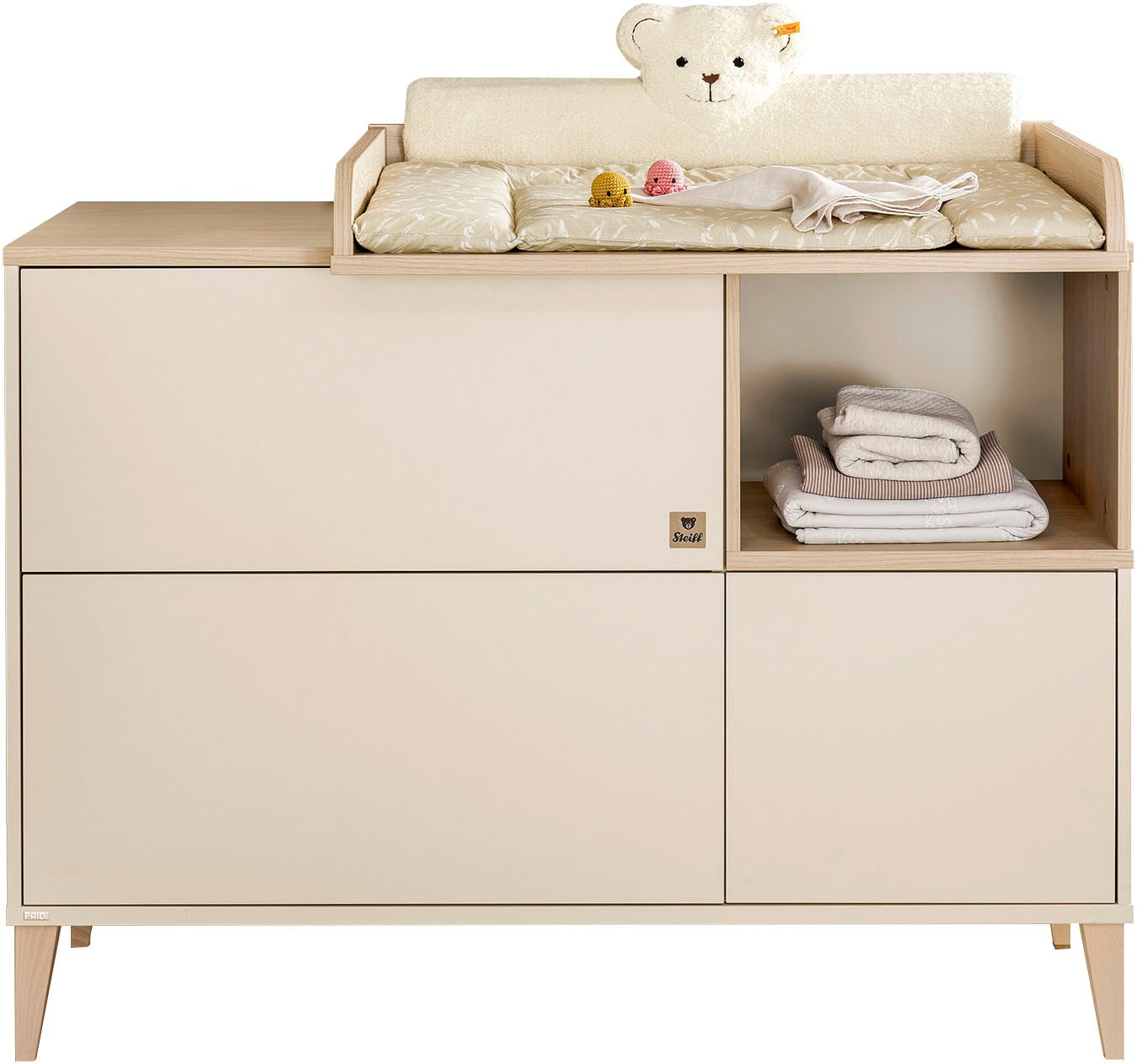 PAIDI Wickelkommode "MILA & BEN Steiff by PAIDI in Beige, Tür und 2 Schubla günstig online kaufen