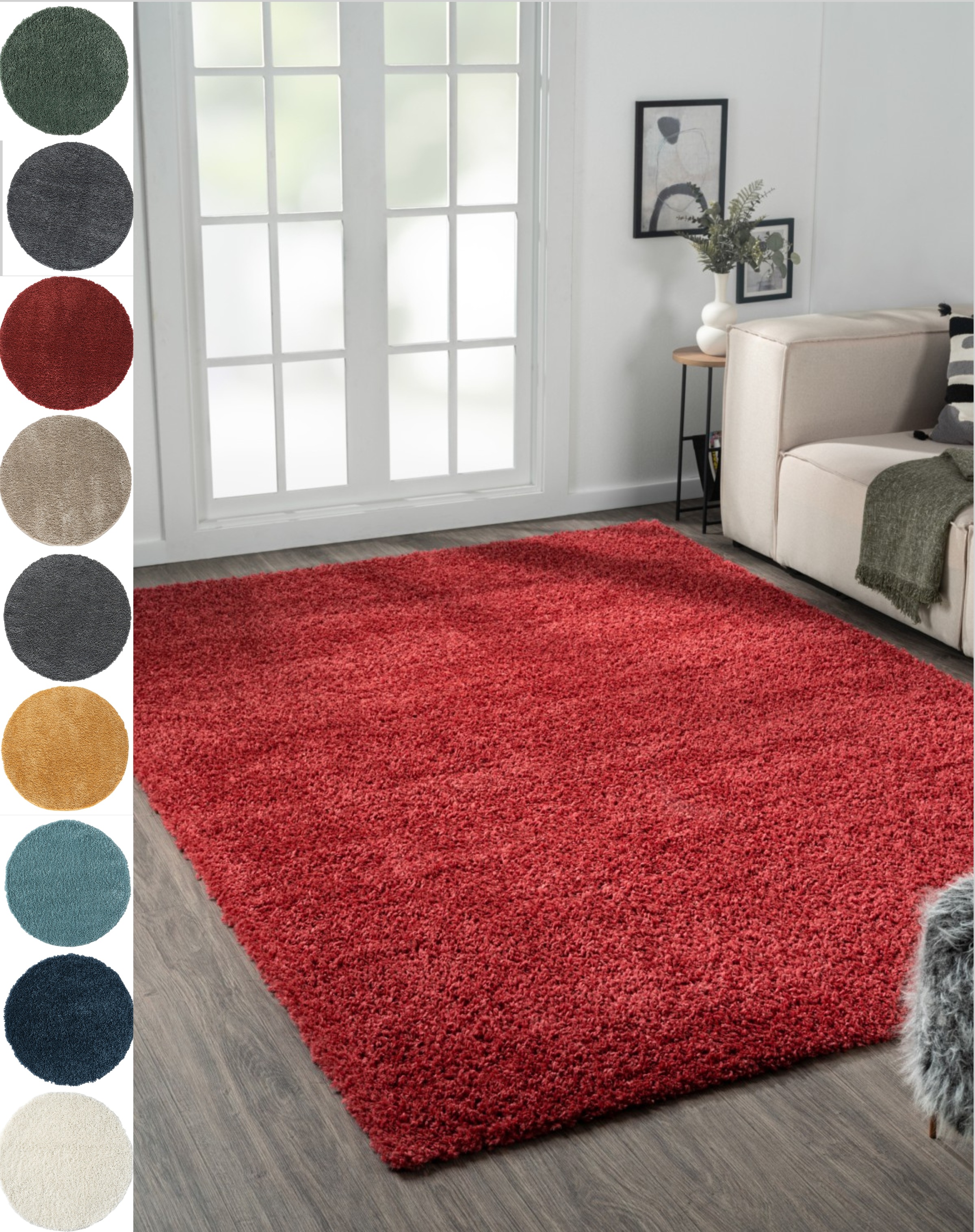 Myflair Möbel & Accessoires Hochflor-Teppich "My Shaggy" rechteckig 37 mm Höhe Shaggy, Uni-Farben, leicht glänzend, Microfaser, extra flauschig