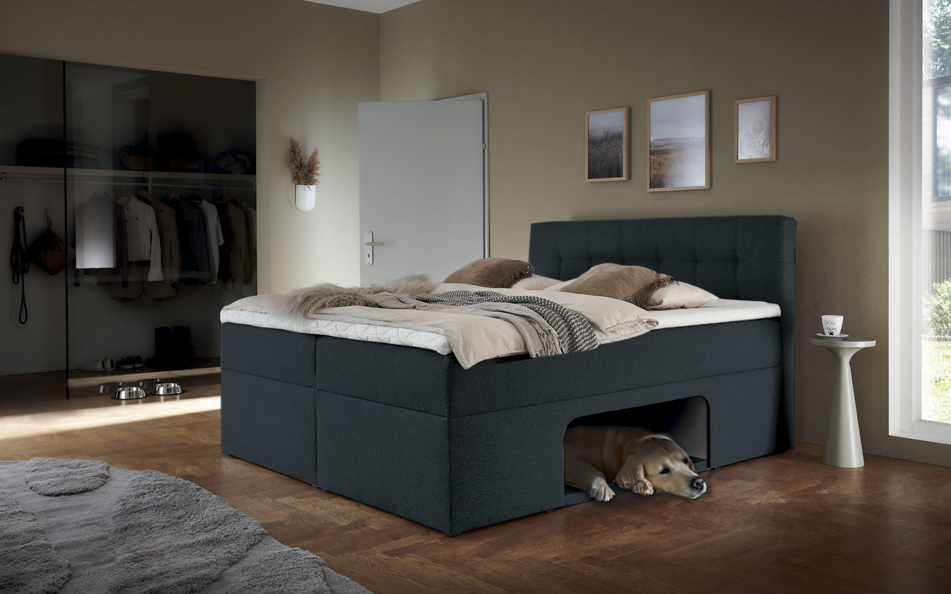 Home affaire Boxbett "Carolin" mit Nische inkl. gepolsterter Unterlage für Haustiere