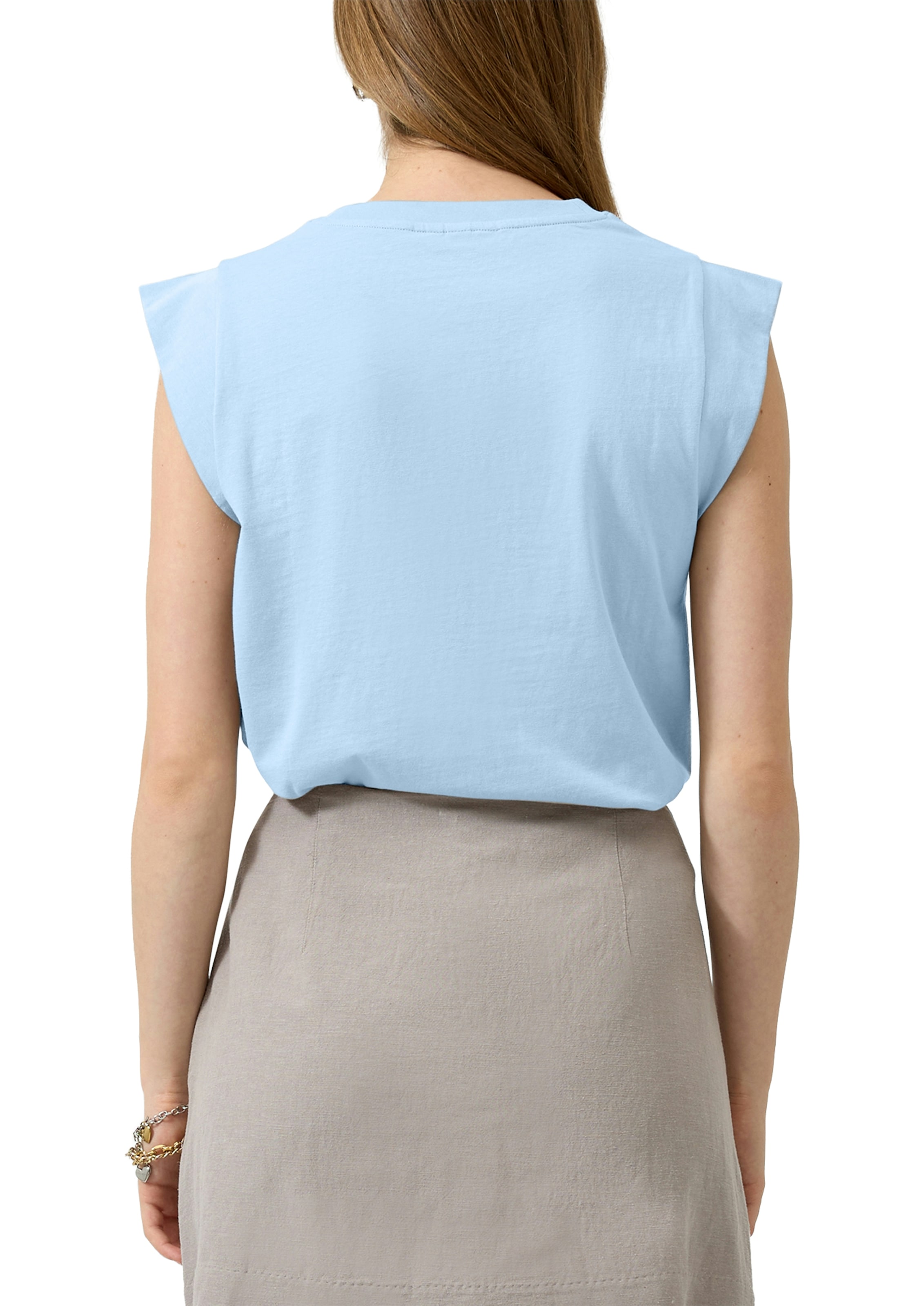 QS Rundhalsshirt Sommertop mit Rundhals