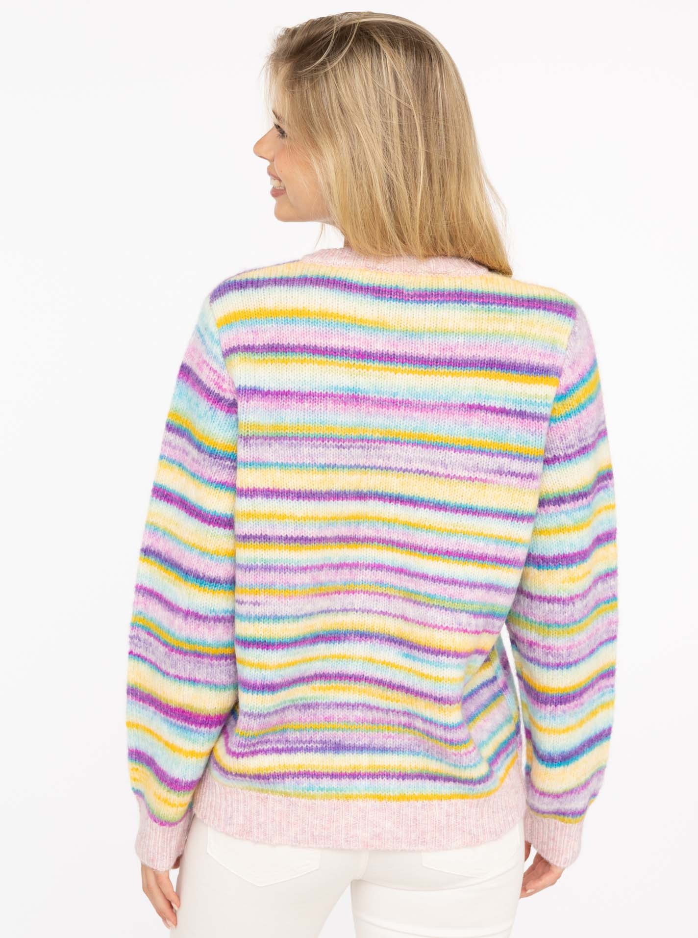 Zwillingsherz Strickjacke ""Kleine Streifen"", mit Knöpfen und Wollanteil günstig online kaufen