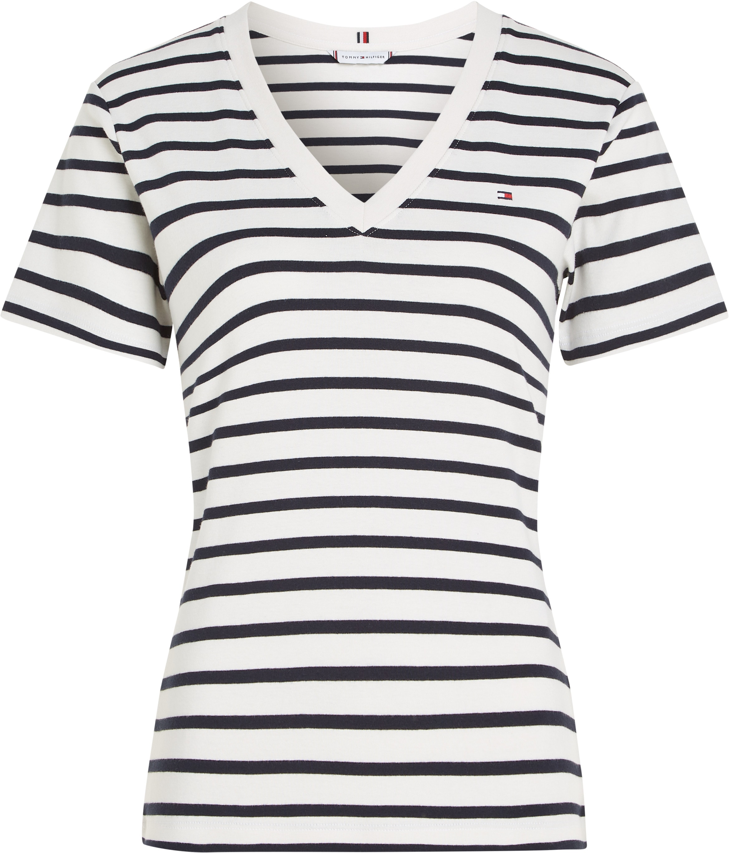Tommy Hilfiger T-Shirt »SLIM CODY V-NK SS«, mit Logostickerei