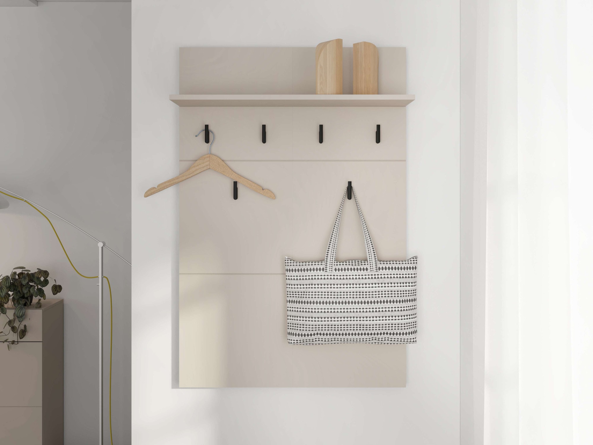 Home affaire Garderobenpaneel »Rathlin, Wandregal Wandpaneel, Wandgarderobe praktisch & stillvoll« mit 6 Kleiderhaken und Ablage für Accessoires, Breite 77 cm