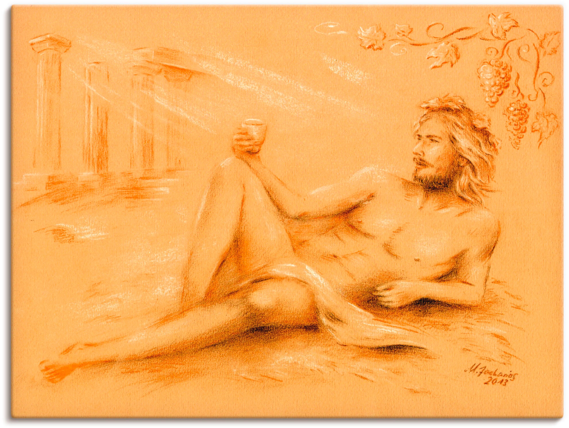 Artland Wandbild »Dionysos Gott des Weines«, klassische Fantasie, (1 St.), als Alubild, Leinwandbild, Wandaufkleber oder Poster in versch. Größen