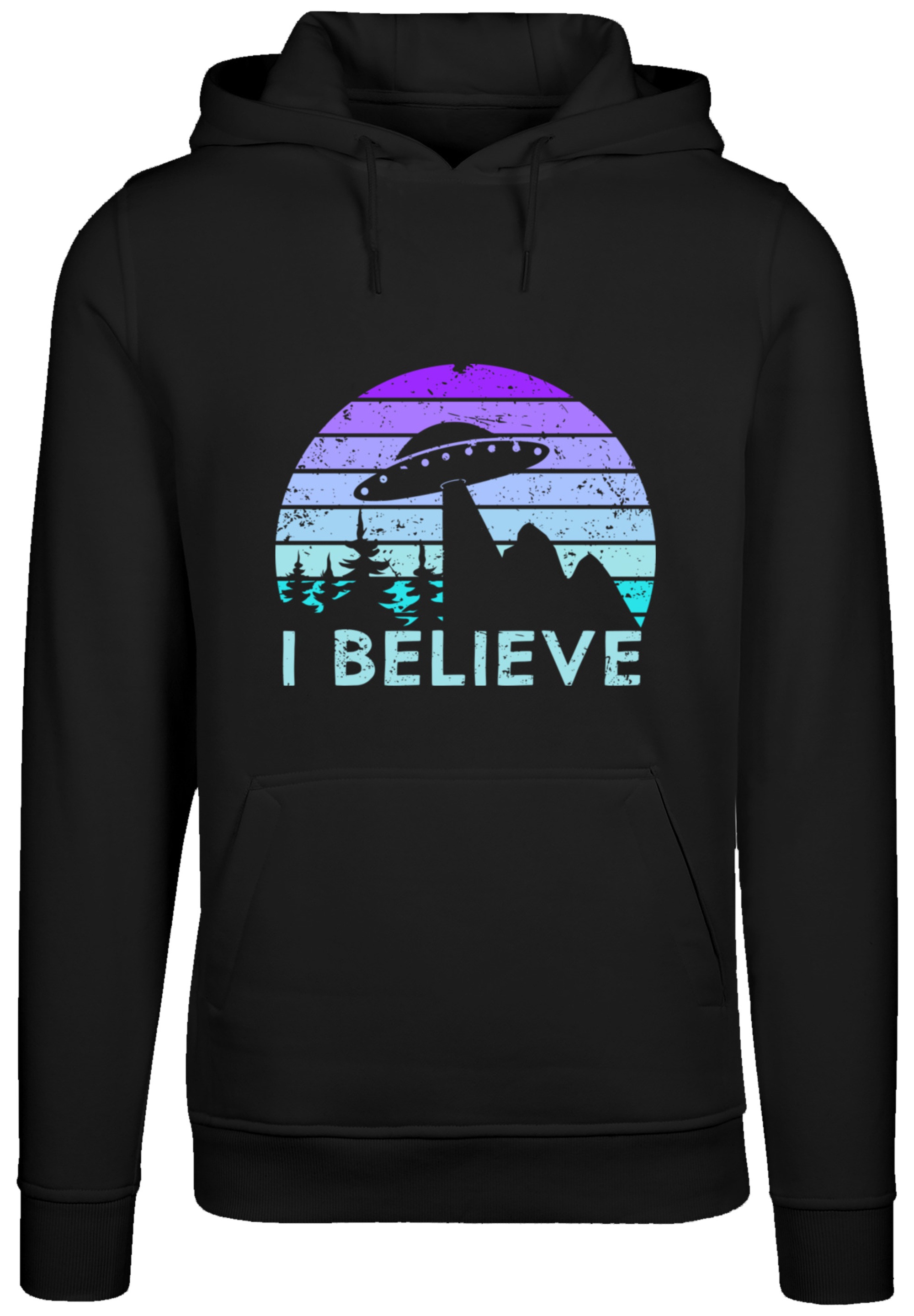 F4NT4STIC Kapuzenpullover »I BELIEVE UFO Alien Raumschiff Retro«, Premium Qualität