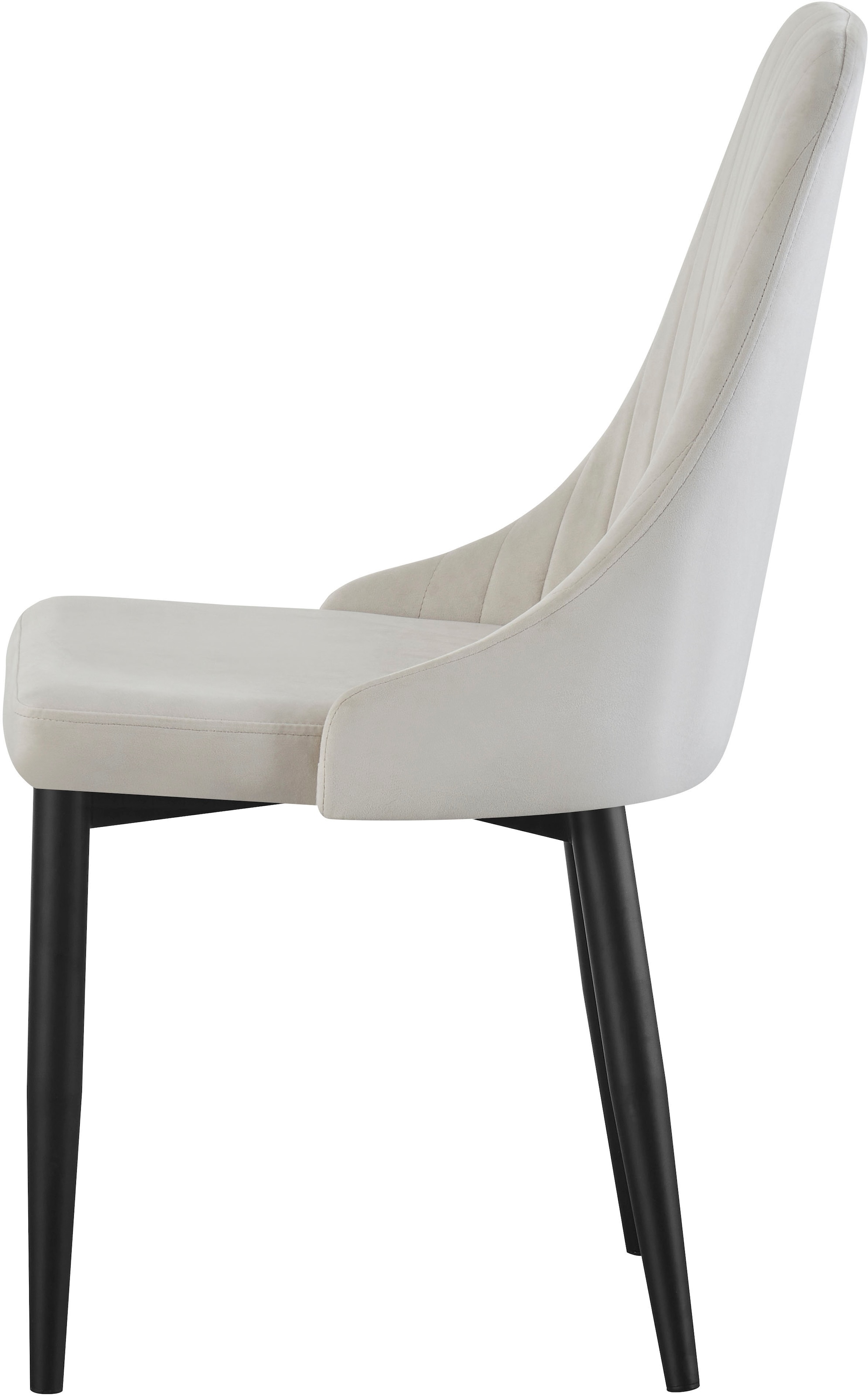 Home affaire Esszimmerstuhl »GARNBY, 2er Set, mit Metallgestell in matt schwarz« (Set) 2 Stk.in verschiedenen Farben, Belsatbarkeit pro Stuhl 120 kg, Velour Stoff