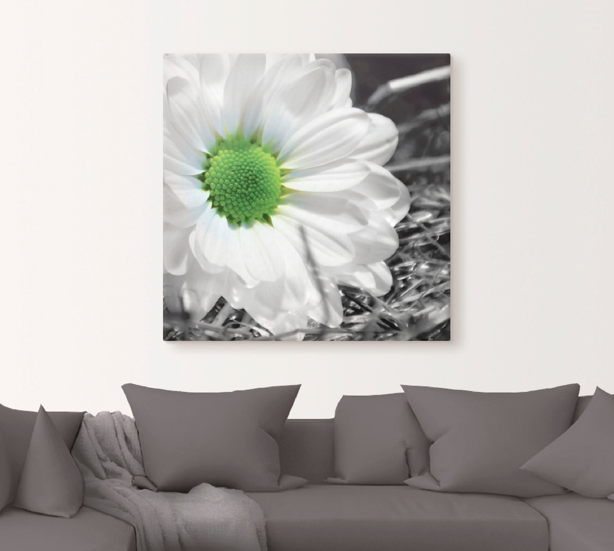 Artland Wandbild "Weiße Blume", Blumen, (1 St.), als Leinwandbild, Wandaufk günstig online kaufen