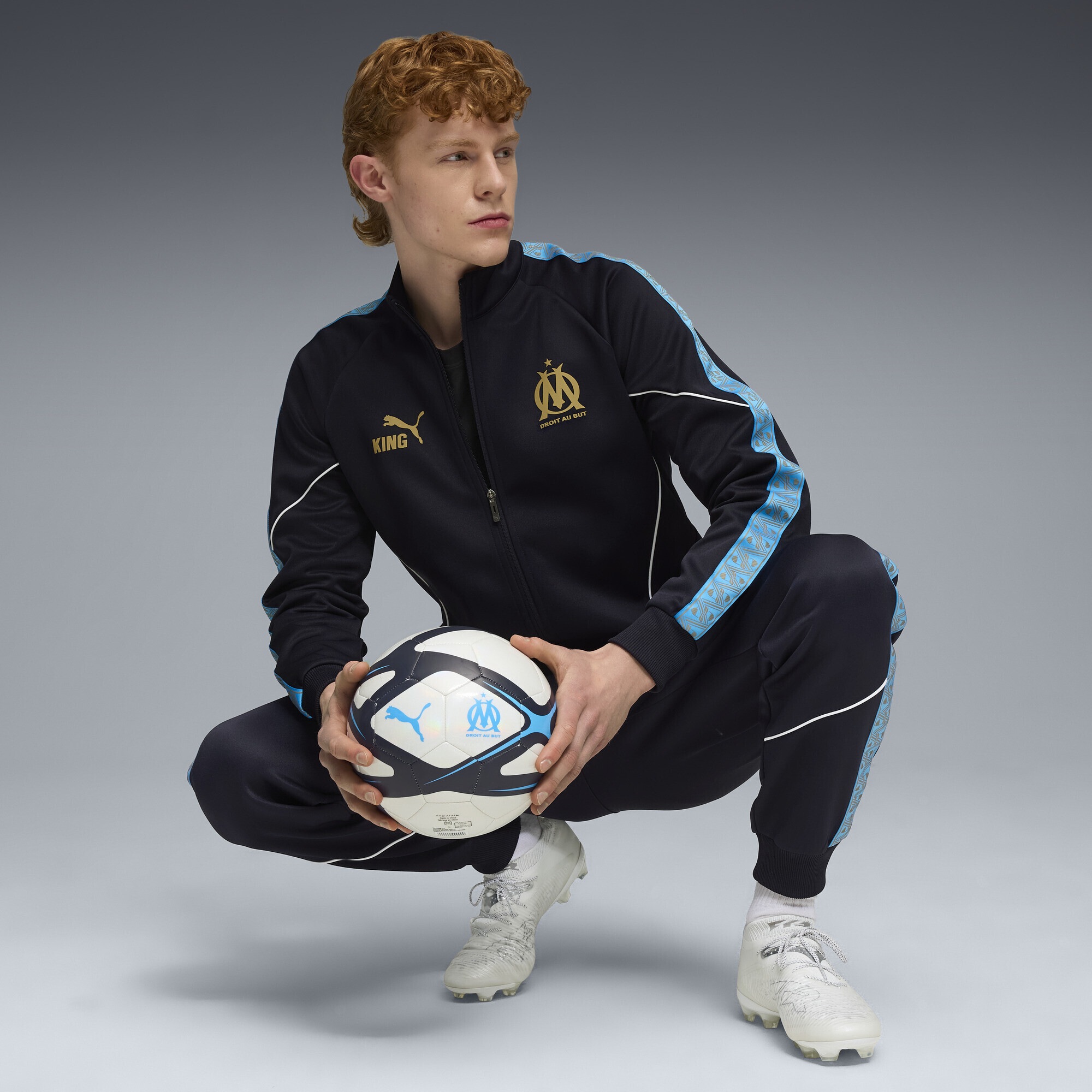 Puma Olympique de Marseille KING Anthem Jacke Herren Blau M 3