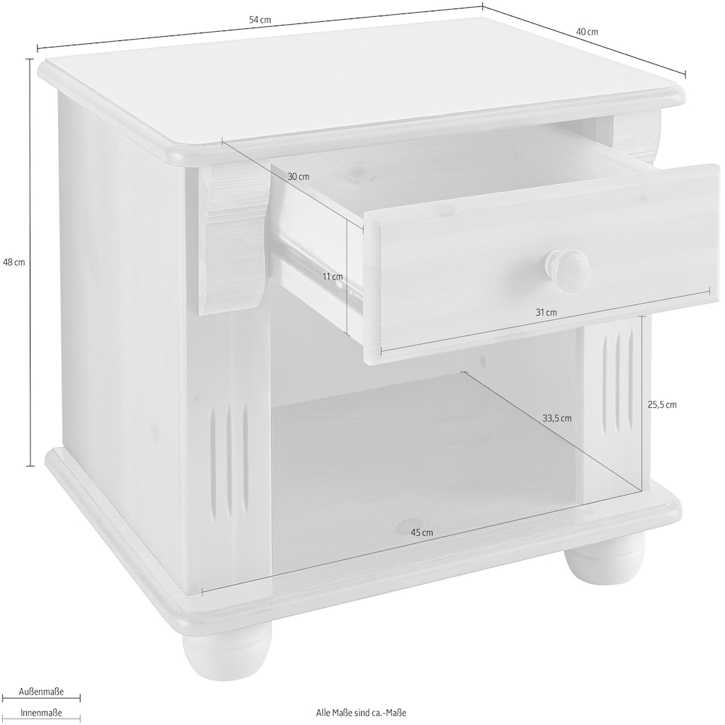 Home affaire Nachtkonsole »Adele«, Nachttisch aus massiver Kiefer